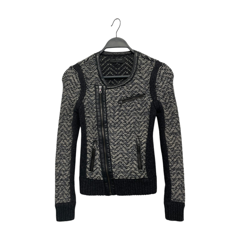 rag & bone/Jacket/XS/Wool/BLK/side zipper wool biker jkt