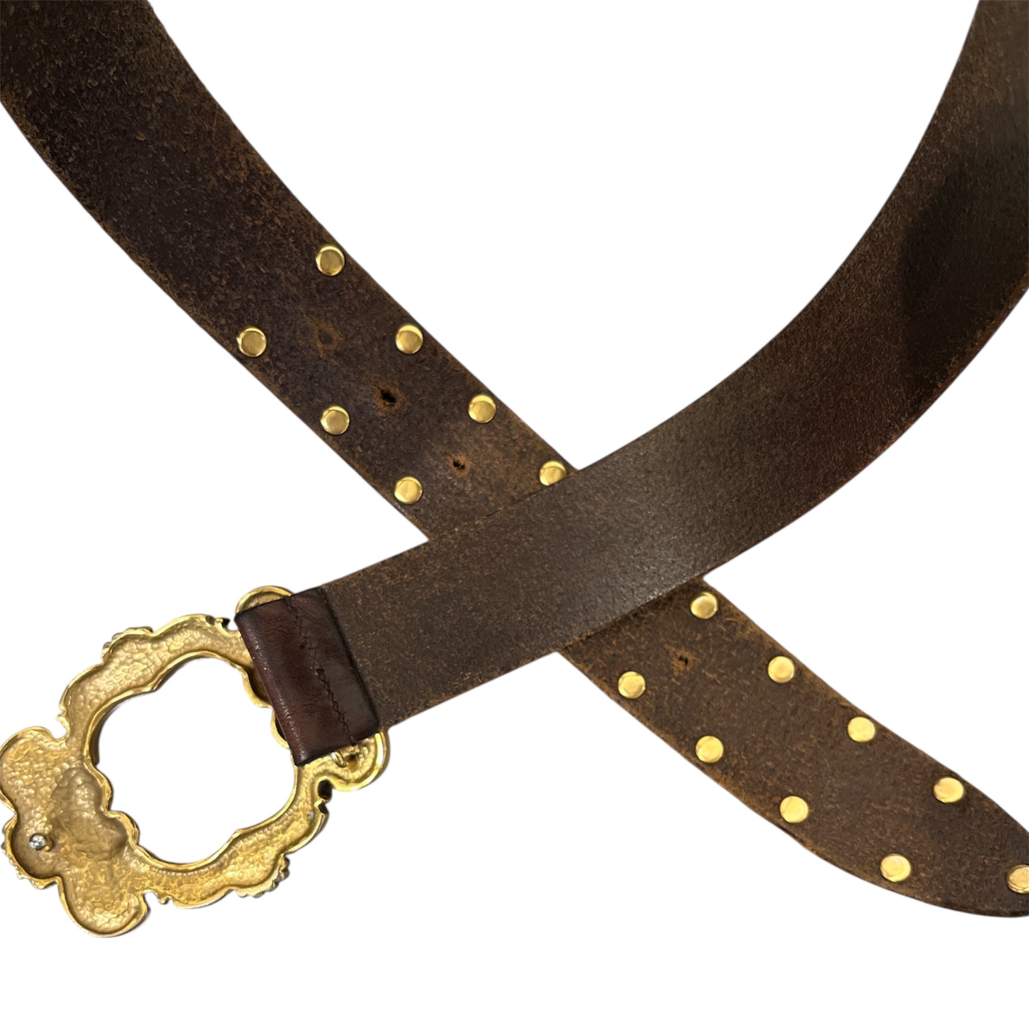 DOLCE&GABBANA/Belt/Leather/BRW/GOLD ANGEL BELT BUCKLE view 2