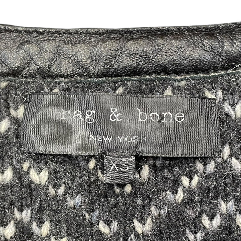 rag & bone/Jacket/XS/Wool/BLK/side zipper wool biker jkt