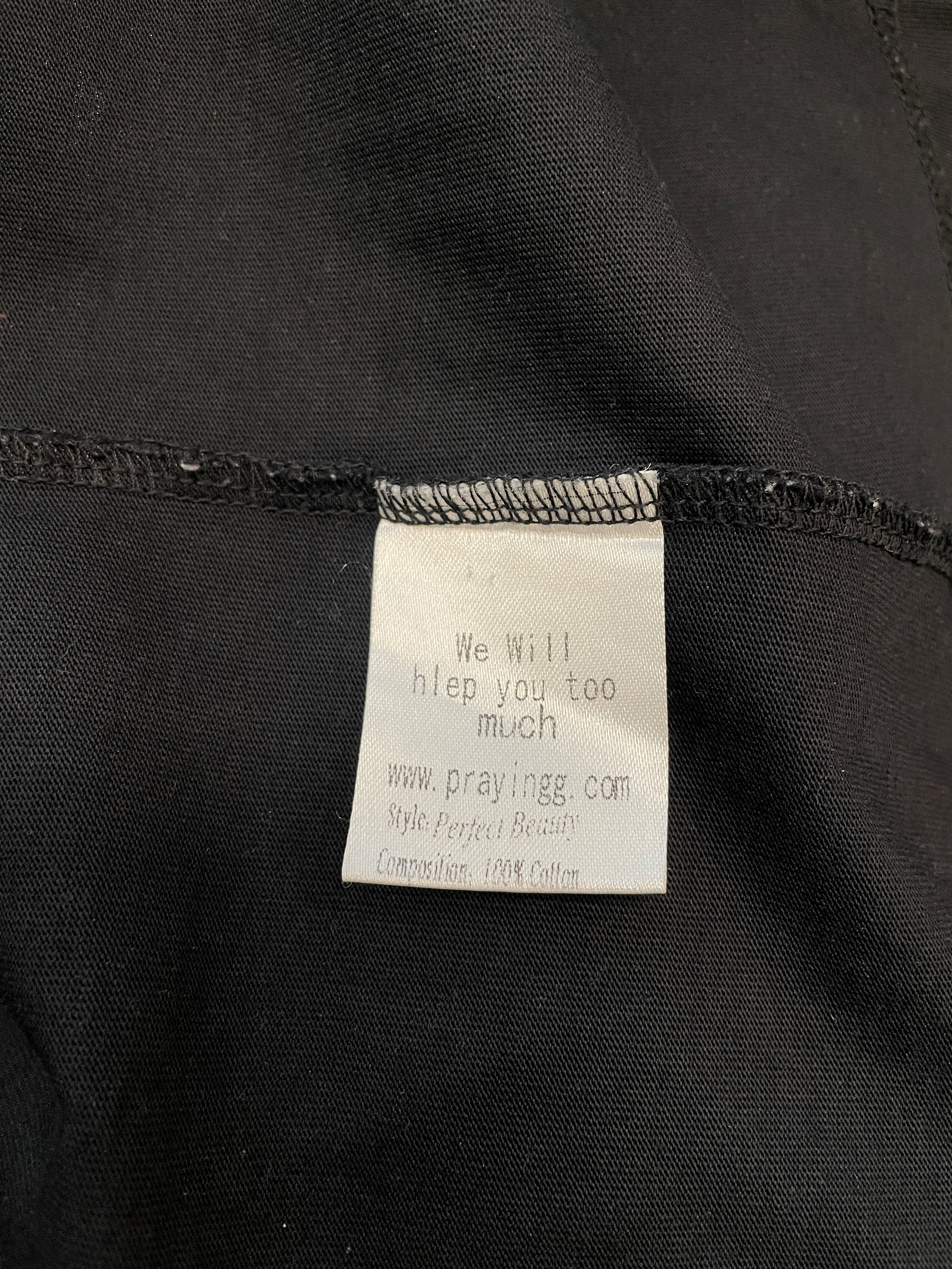 Praying/T-Shirt/S/Cotton/BLK/Graphic/protected witness view 4