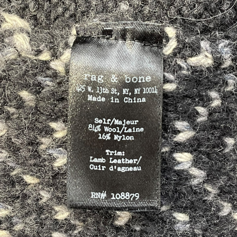 rag & bone/Jacket/XS/Wool/BLK/side zipper wool biker jkt