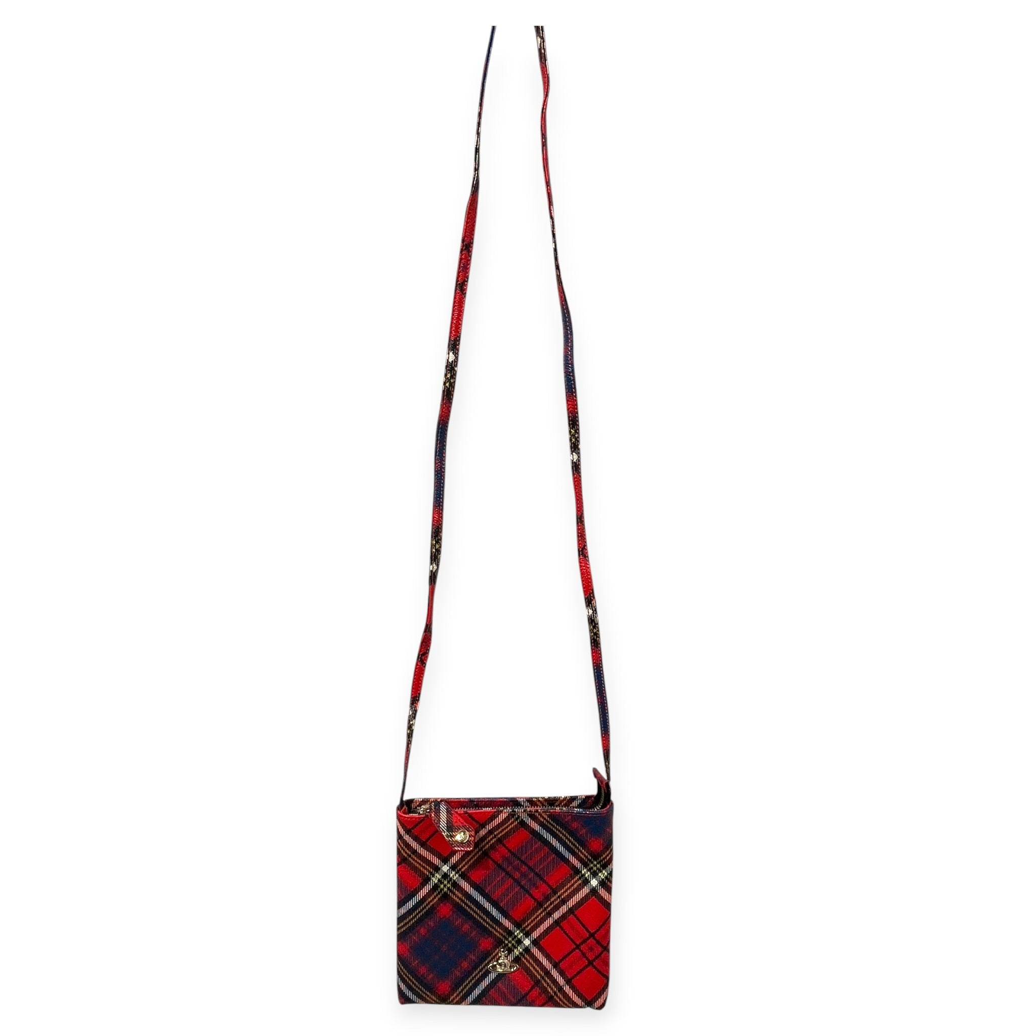Vivienne Westwood/Cross Body Bag/Plaid/Leather/RED/PLAID MESSENGER CROSSBODY view 1