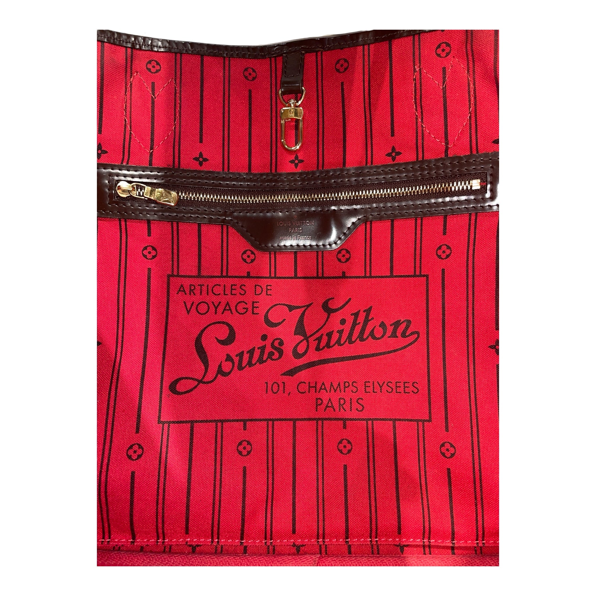 LOUIS VUITTON/Tote Bag/Plaid/Leather/BRW/Nerverfull view 3