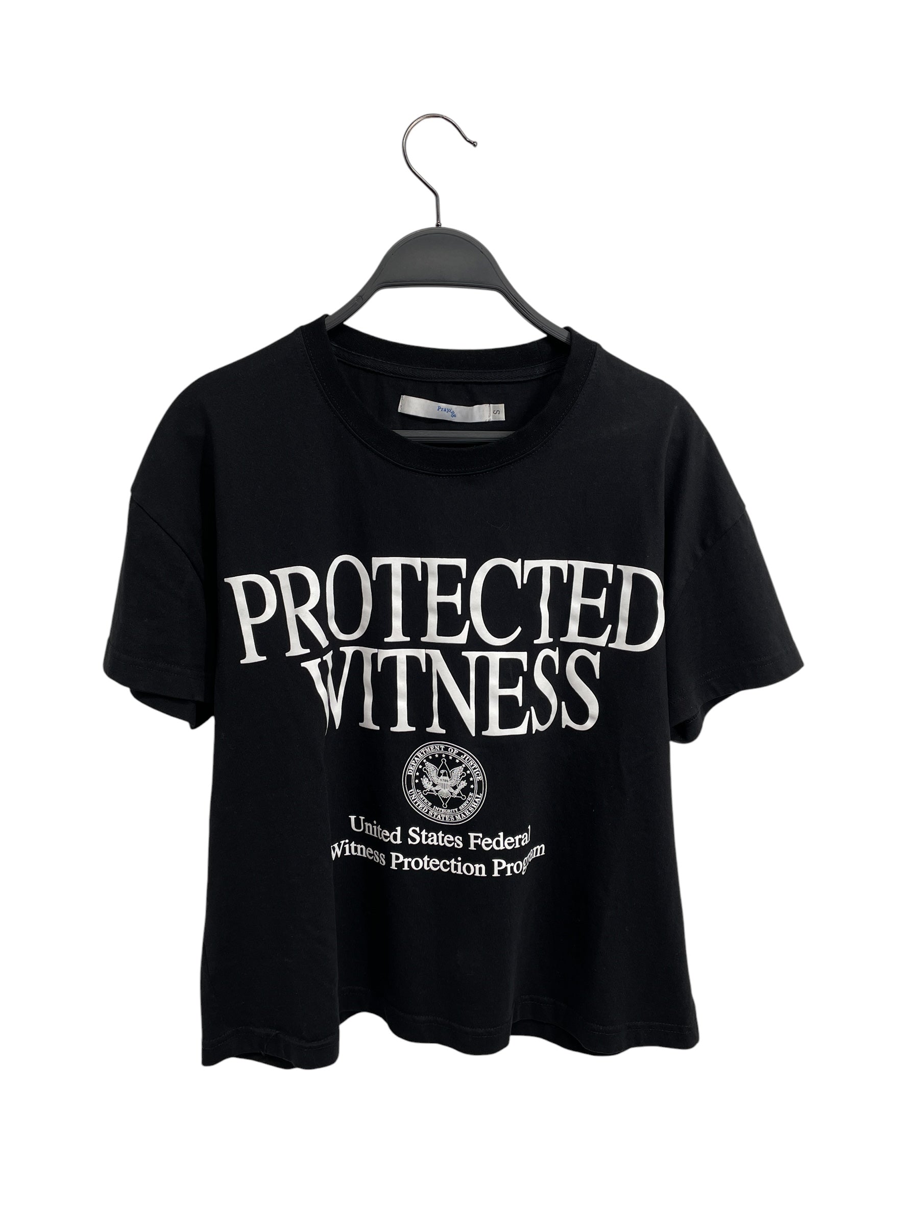 Praying/T-Shirt/S/Cotton/BLK/Graphic/protected witness view 1