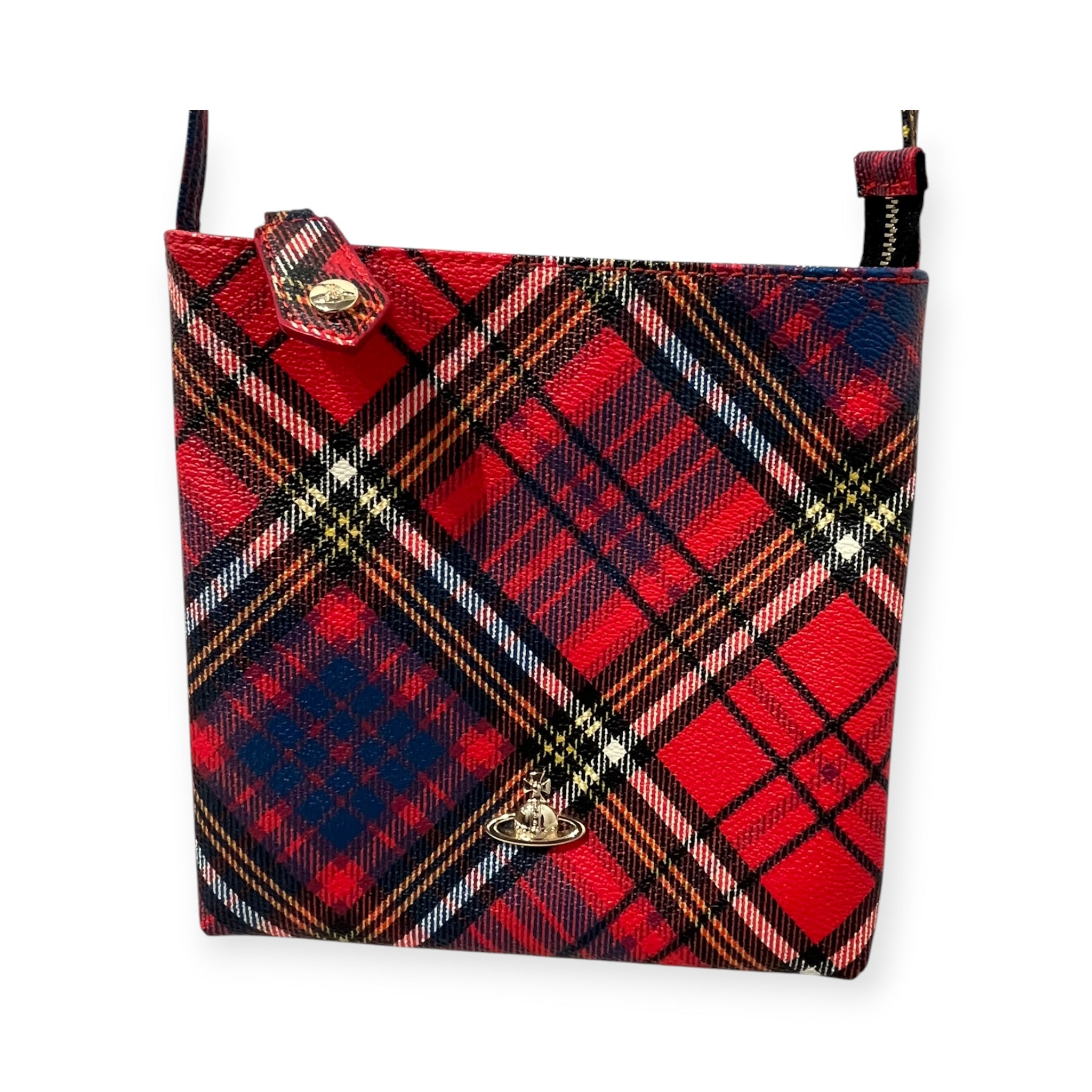 Vivienne Westwood/Cross Body Bag/Plaid/Leather/RED/PLAID MESSENGER CROSSBODY view 3