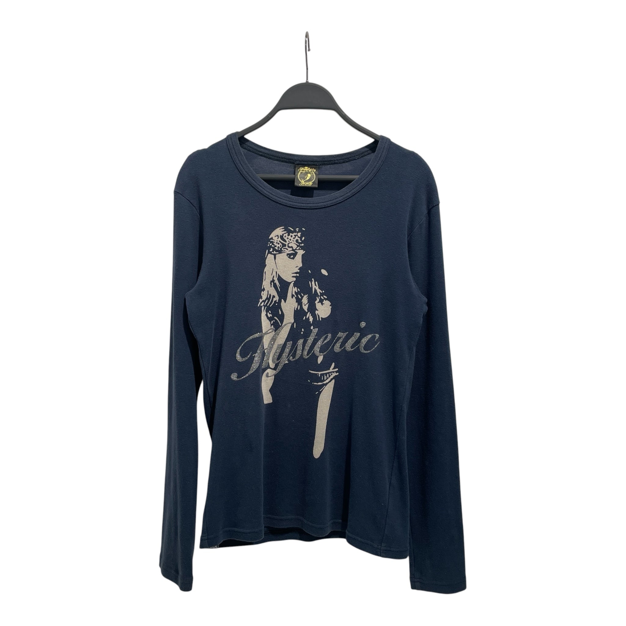 HYSTERIC GLAMOUR/T-Shirt/M/Cotton/NVY/SILVER TEXT view 1
