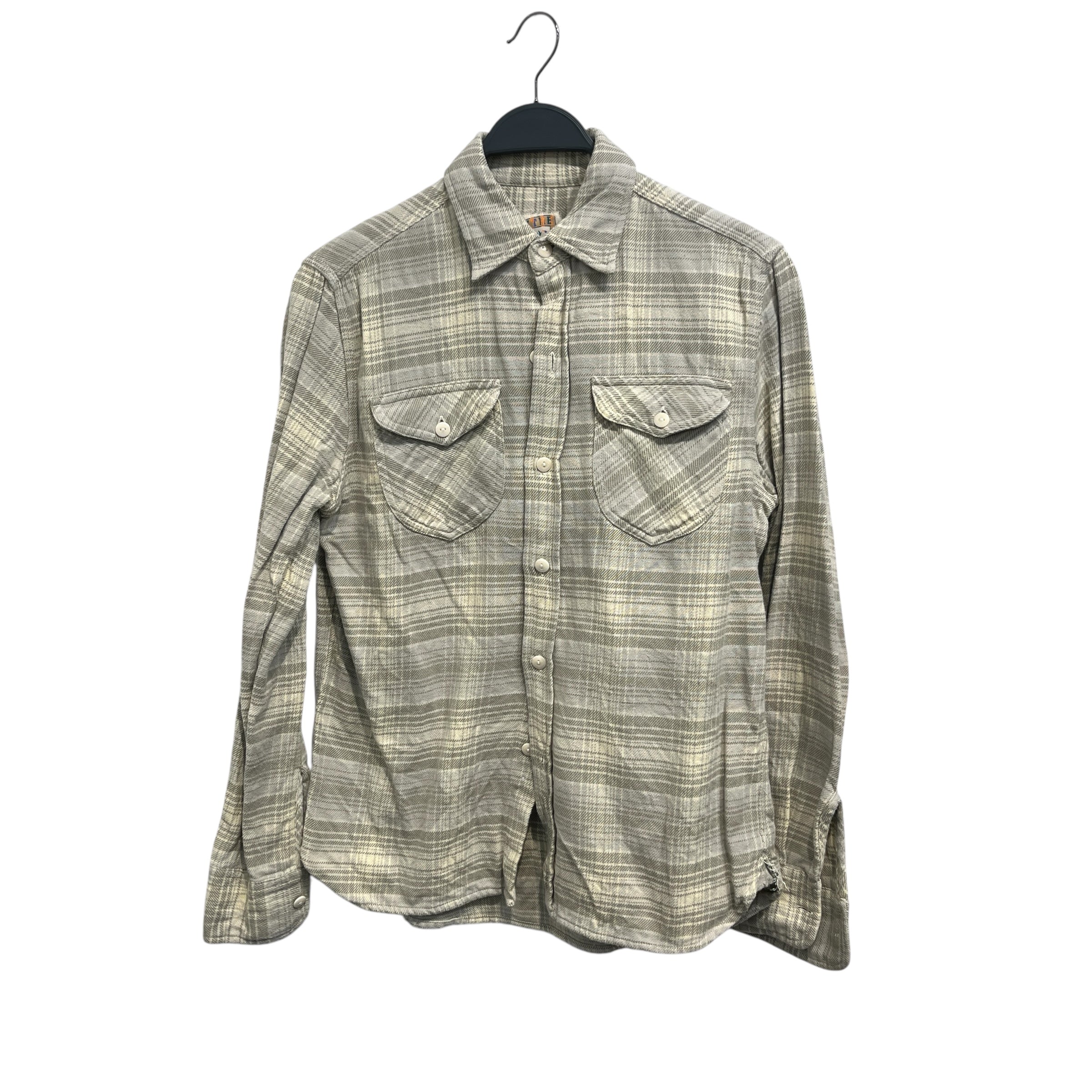 wythe/Flannel Shirt/S/Cotton/CRM/Plaid/ivory button view 1