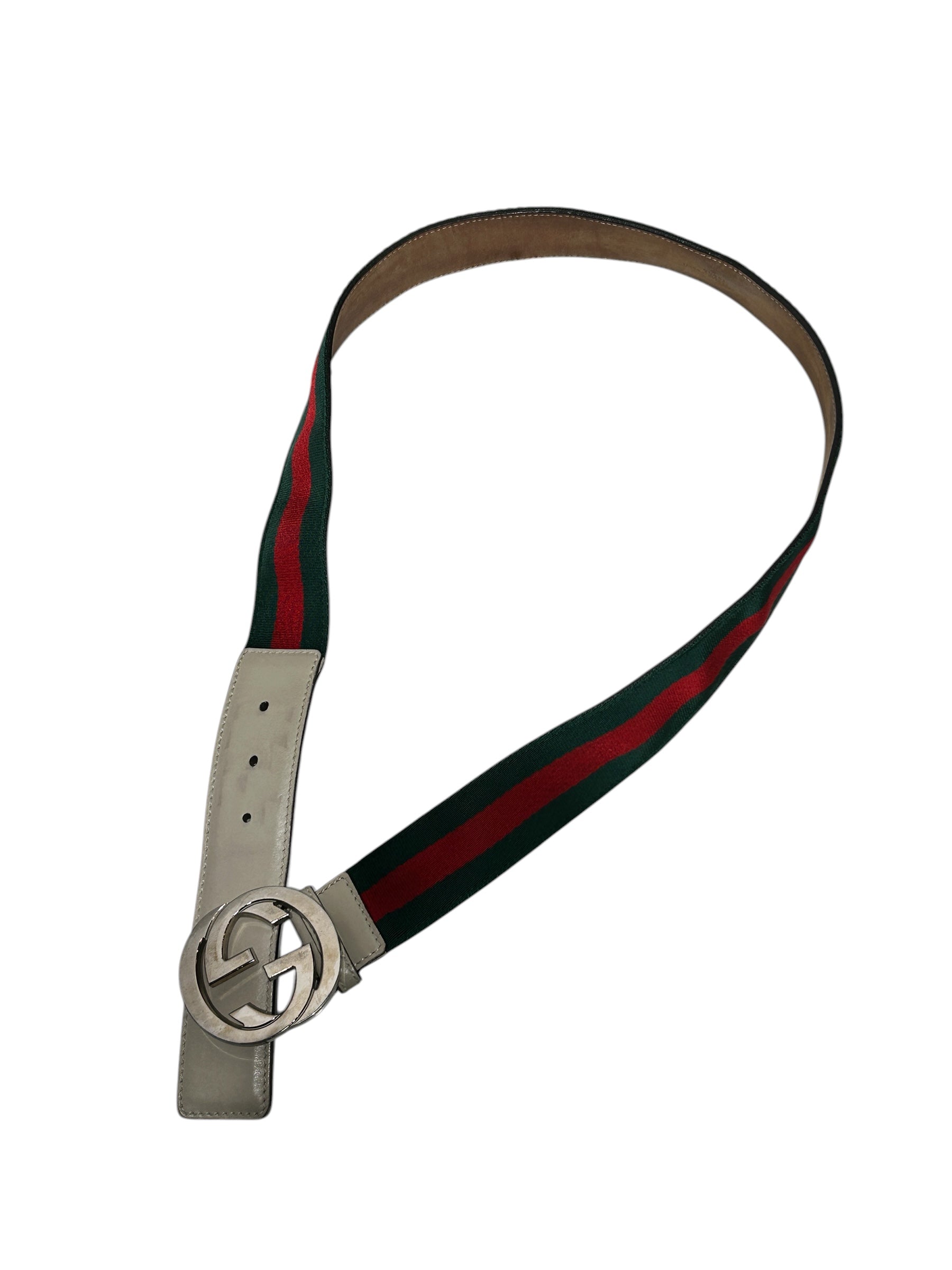 GUCCI/Belt/Stripe/MLT/slv gg stripe belt view 2