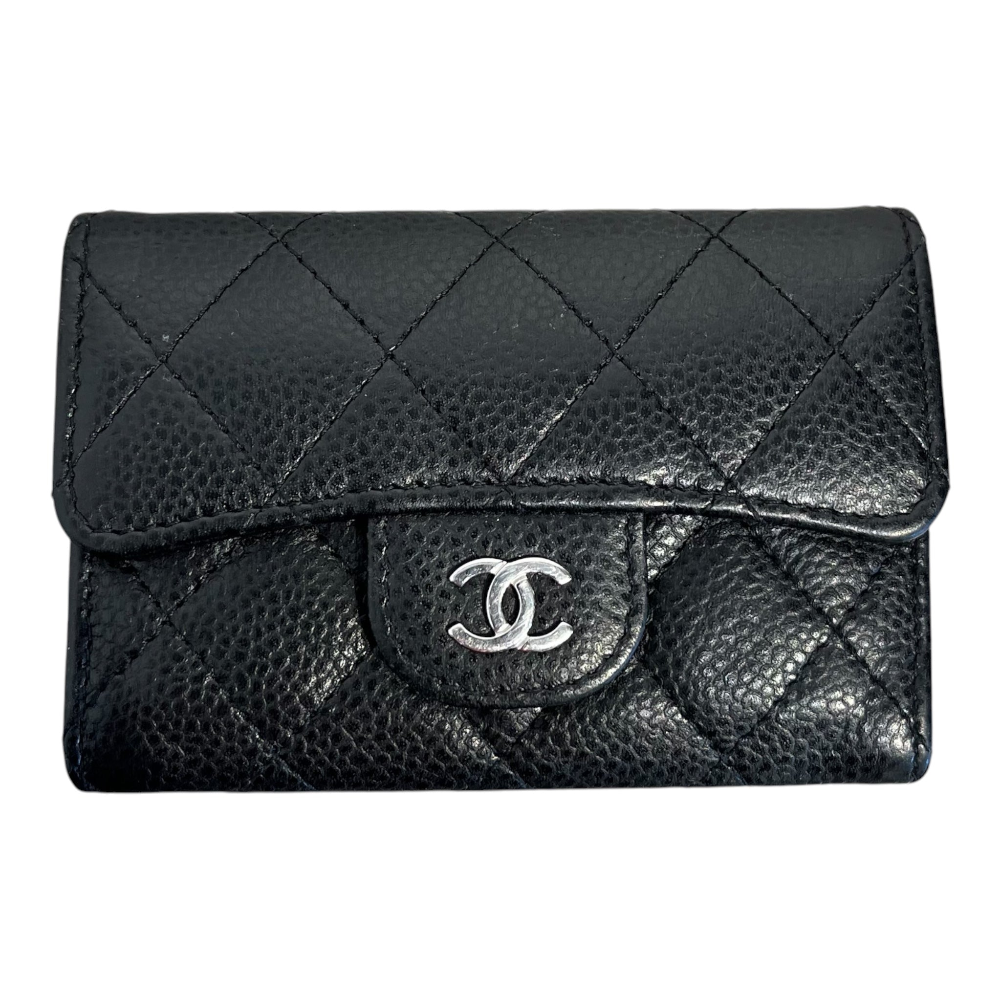 CHANEL/Wallet/Leather/BLK/L's/FLAP CARD HOLDER T0EC87PA view 1
