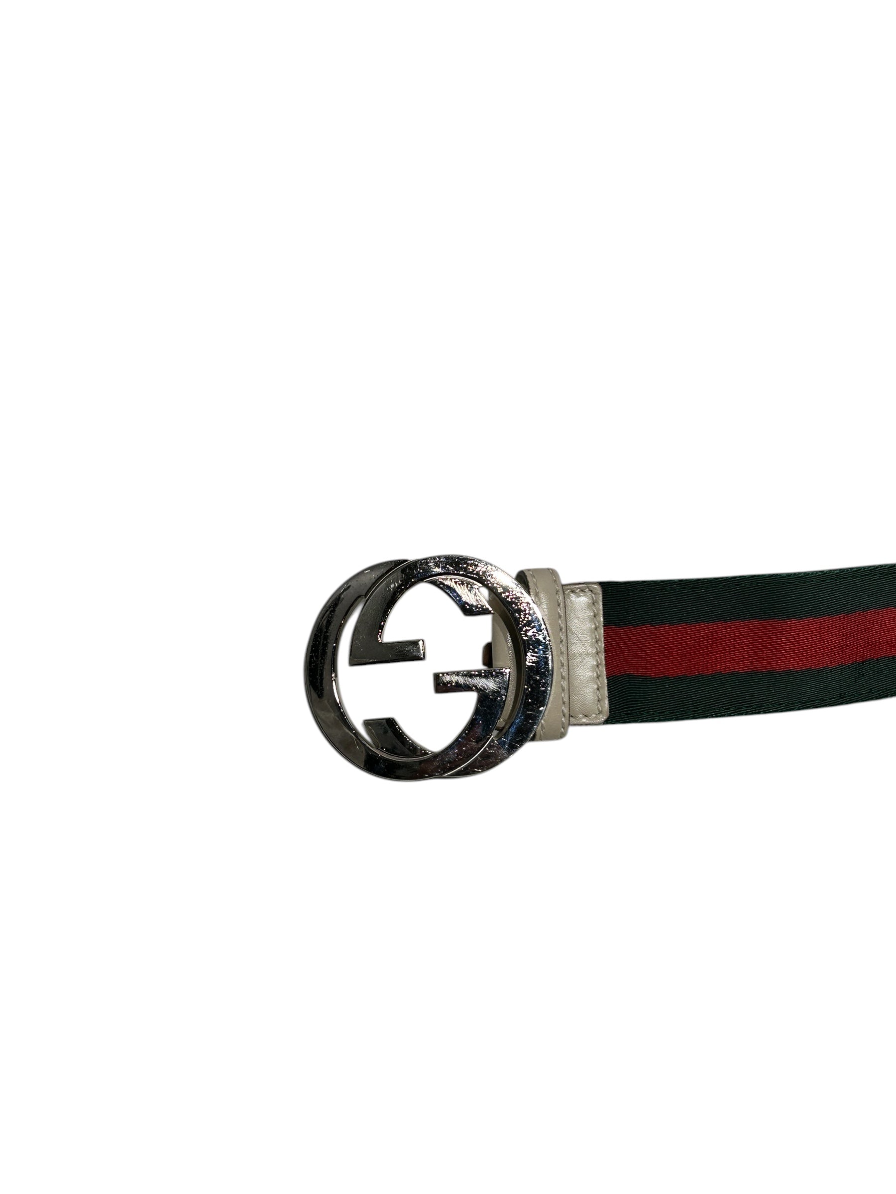 GUCCI/Belt/Stripe/MLT/slv gg stripe belt view 3