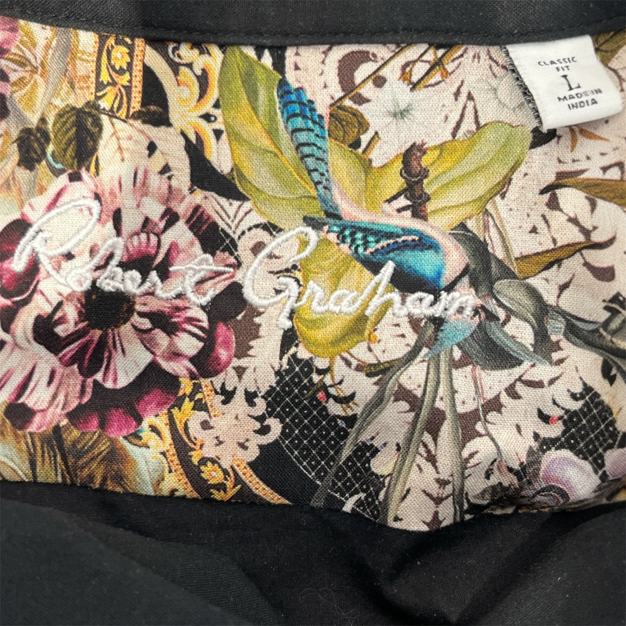 Robert Graham/LS Shirt/L/Cotton/BLK/Graphic/ALCHEMY OF SPIRIT view 3