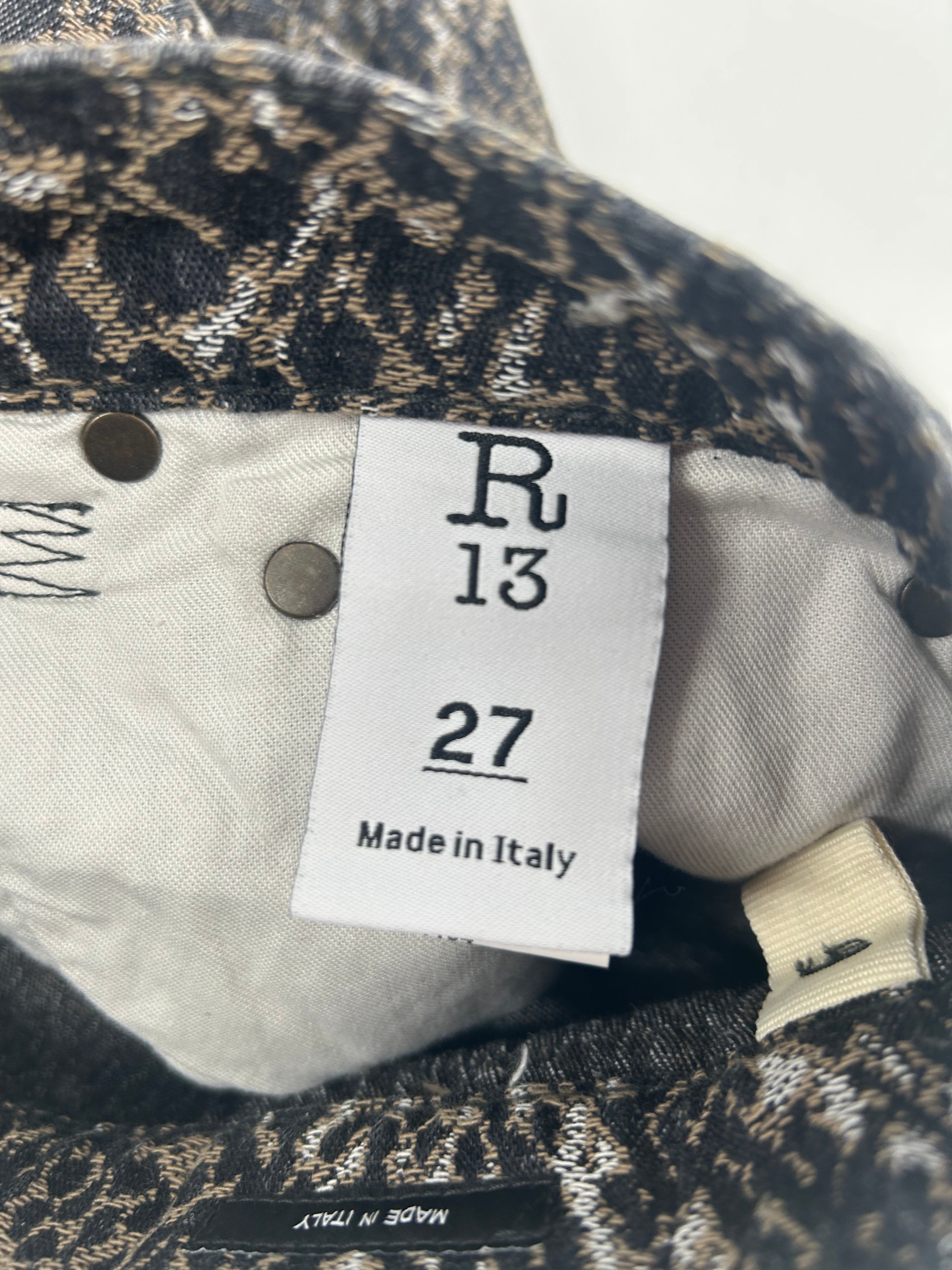 R13/Straight Pants/25/All Over Print/Cotton/MLT/tailored drop view 3