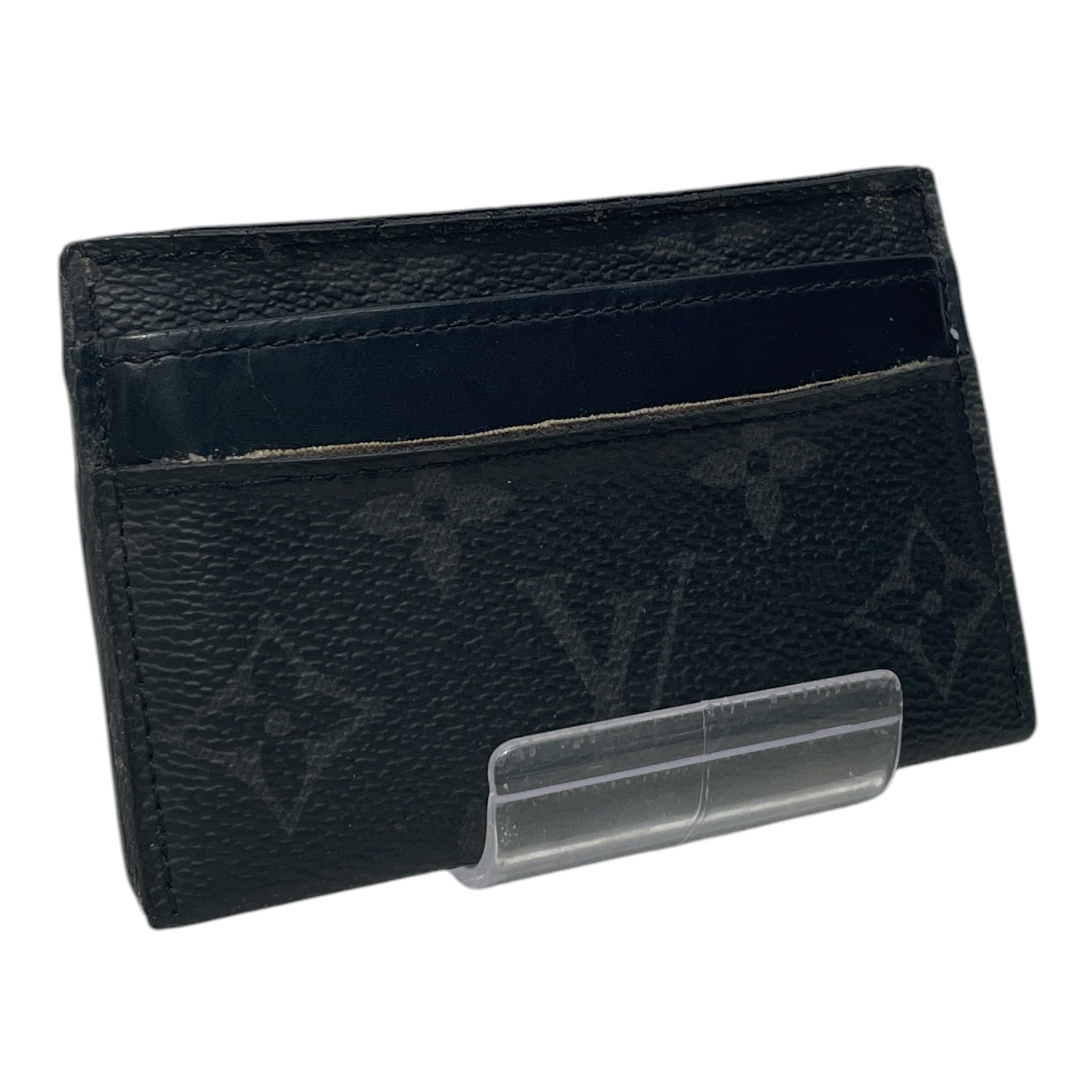 LOUIS VUITTON/Wallet/Monogram/Leather/BLK/M's/DOUBLE CARD view 1