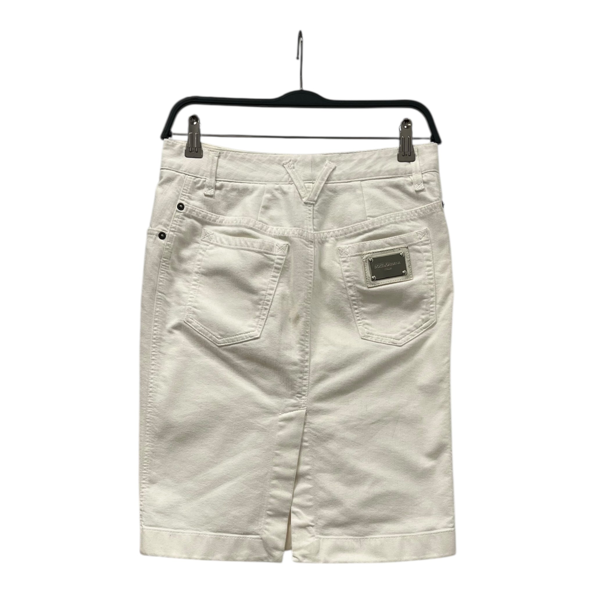 DOLCE&GABBANA/Skirt/40/Cotton/WHT/SKIRT W/ HEART PULL ZIPPER view 2