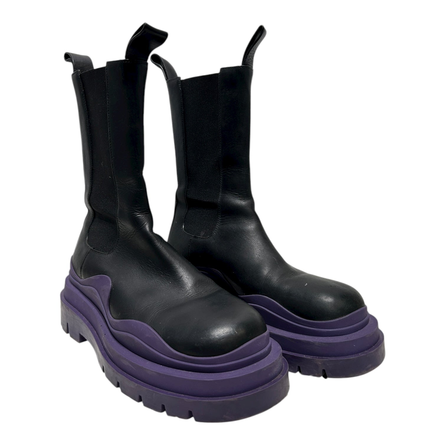 BOTTEGA VENETA/Chelsea Boots/EU 38.5/Leather/BLK/tire chelsea high view 1
