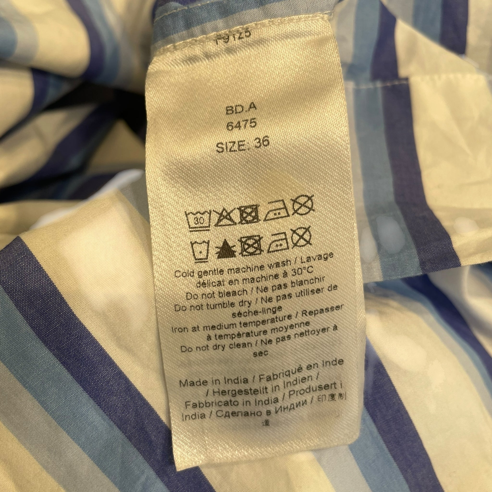 GANNI/LS Dress/36/Stripe/Cotton/BLU/Maxi Length/white and blue stripes view 4