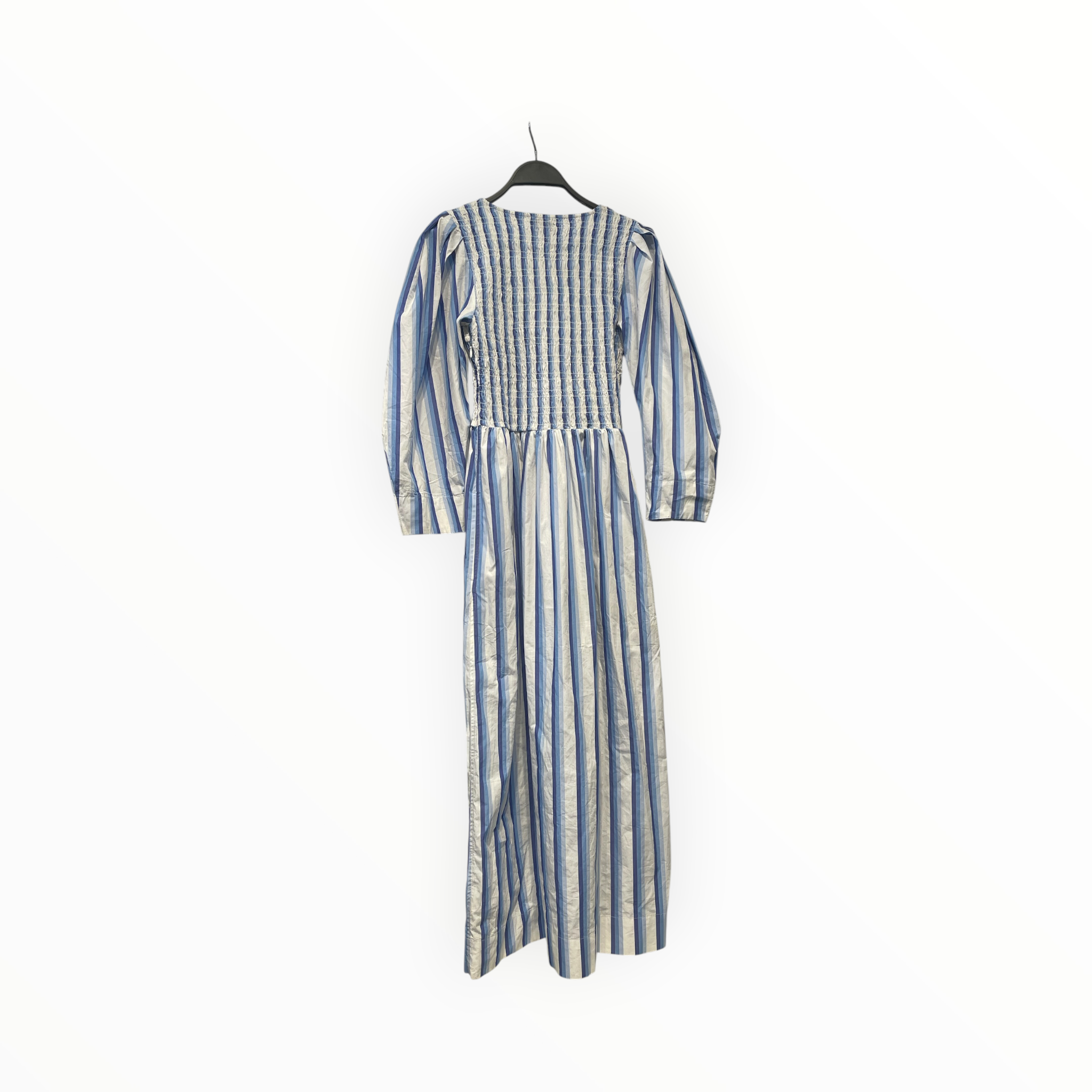 GANNI/LS Dress/36/Stripe/Cotton/BLU/Maxi Length/white and blue stripes view 2