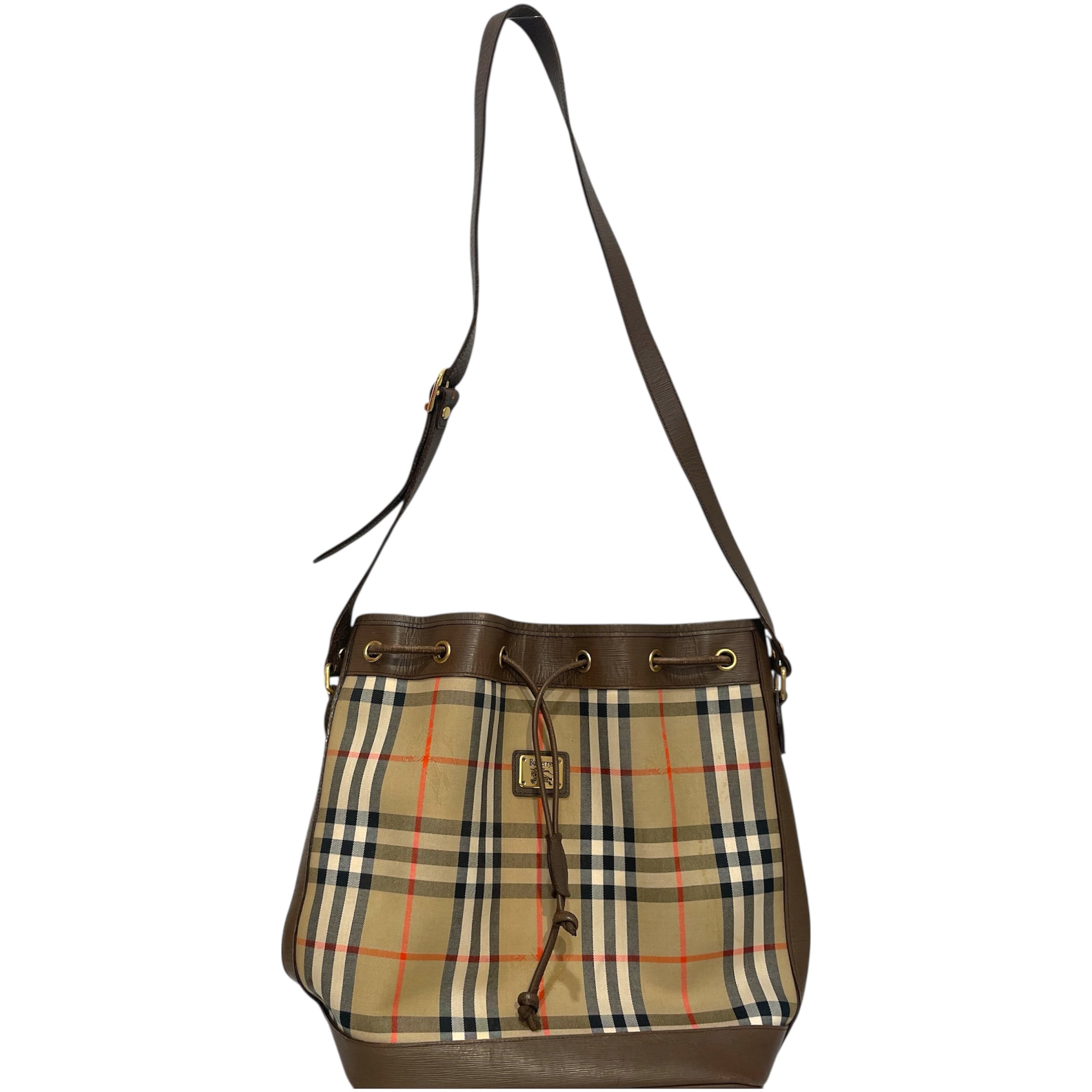 BURBERRY/Cross Body Bag/Stripe/Leather/BRW/Nova Check Bucket Bag view 1