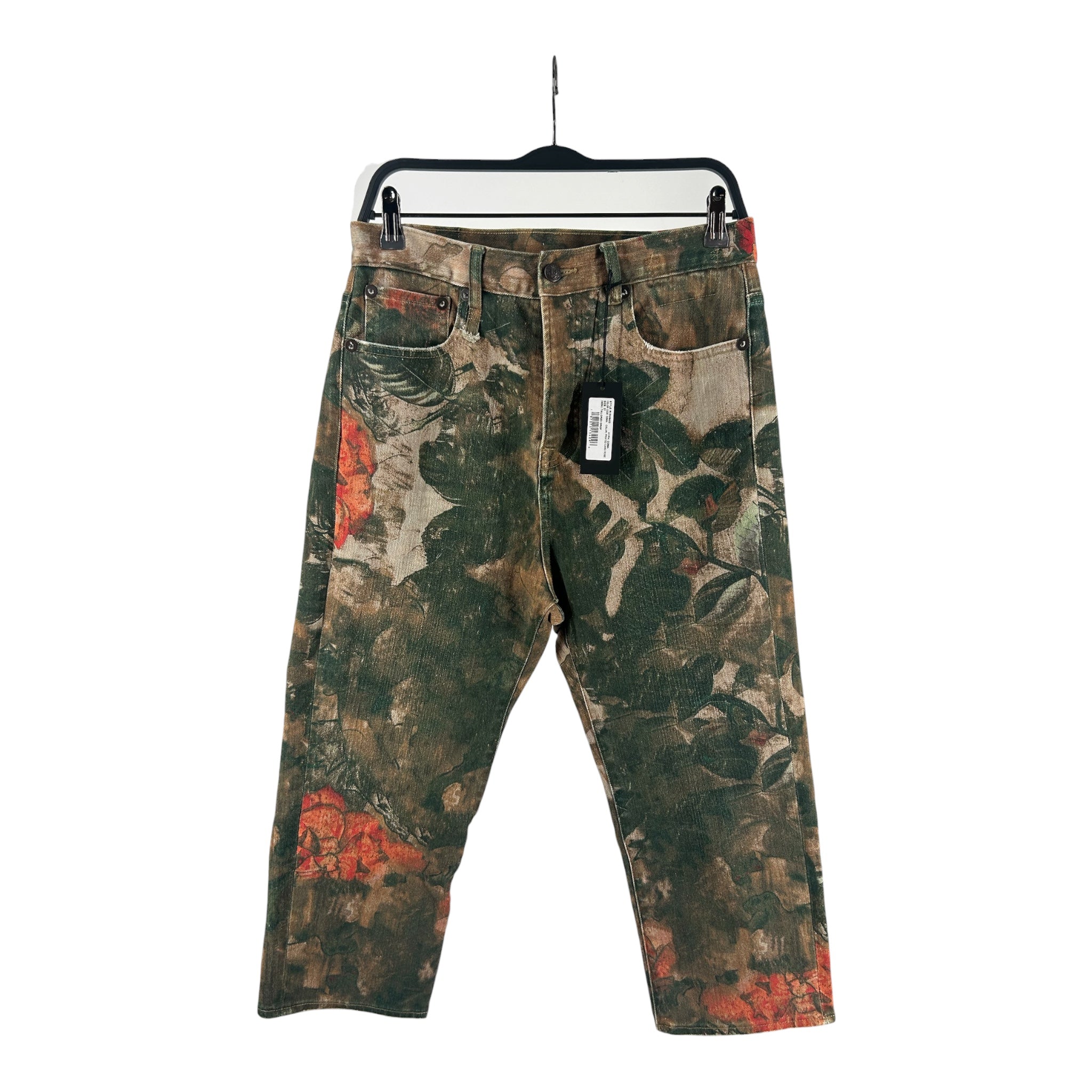 R13/Straight Pants/25/All Over Print/Cotton/MLT/tailored drop leaf pattern view 1