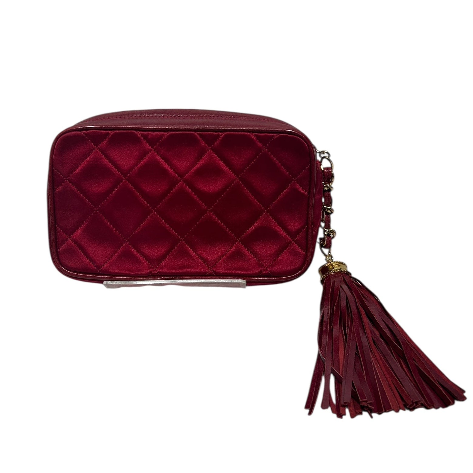 CHANEL/Vintage/Clutch Bag/RED/Mini Satin Camera view 1