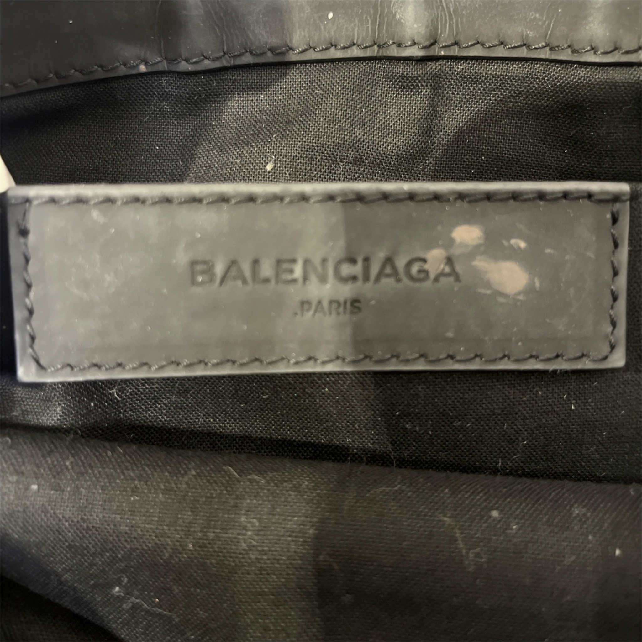 BALENCIAGA/Clutch Bag/Cotton/BLK/BLACK CANVAS LEATHER TRIM view 5