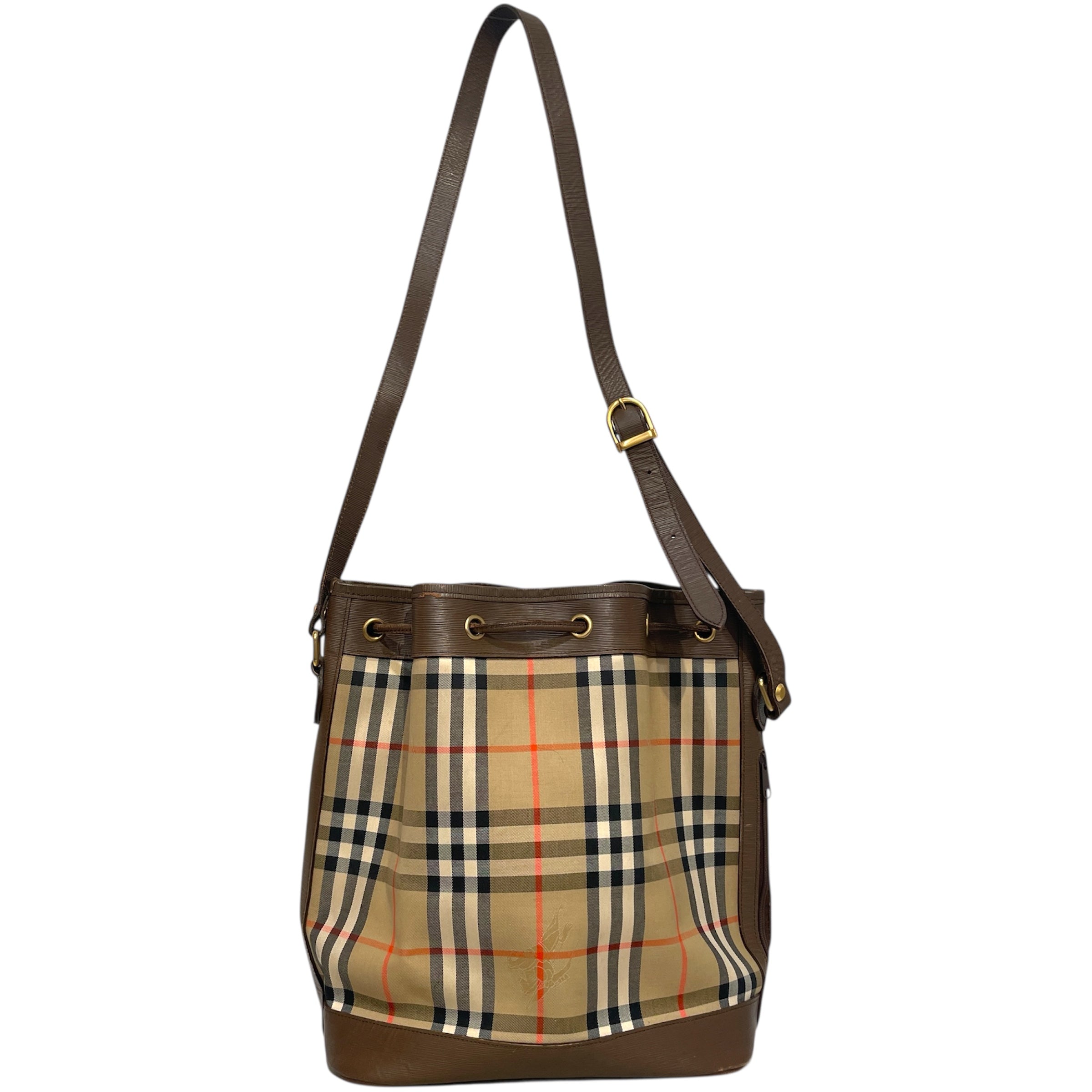 BURBERRY/Cross Body Bag/Stripe/Leather/BRW/Nova Check Bucket Bag view 3
