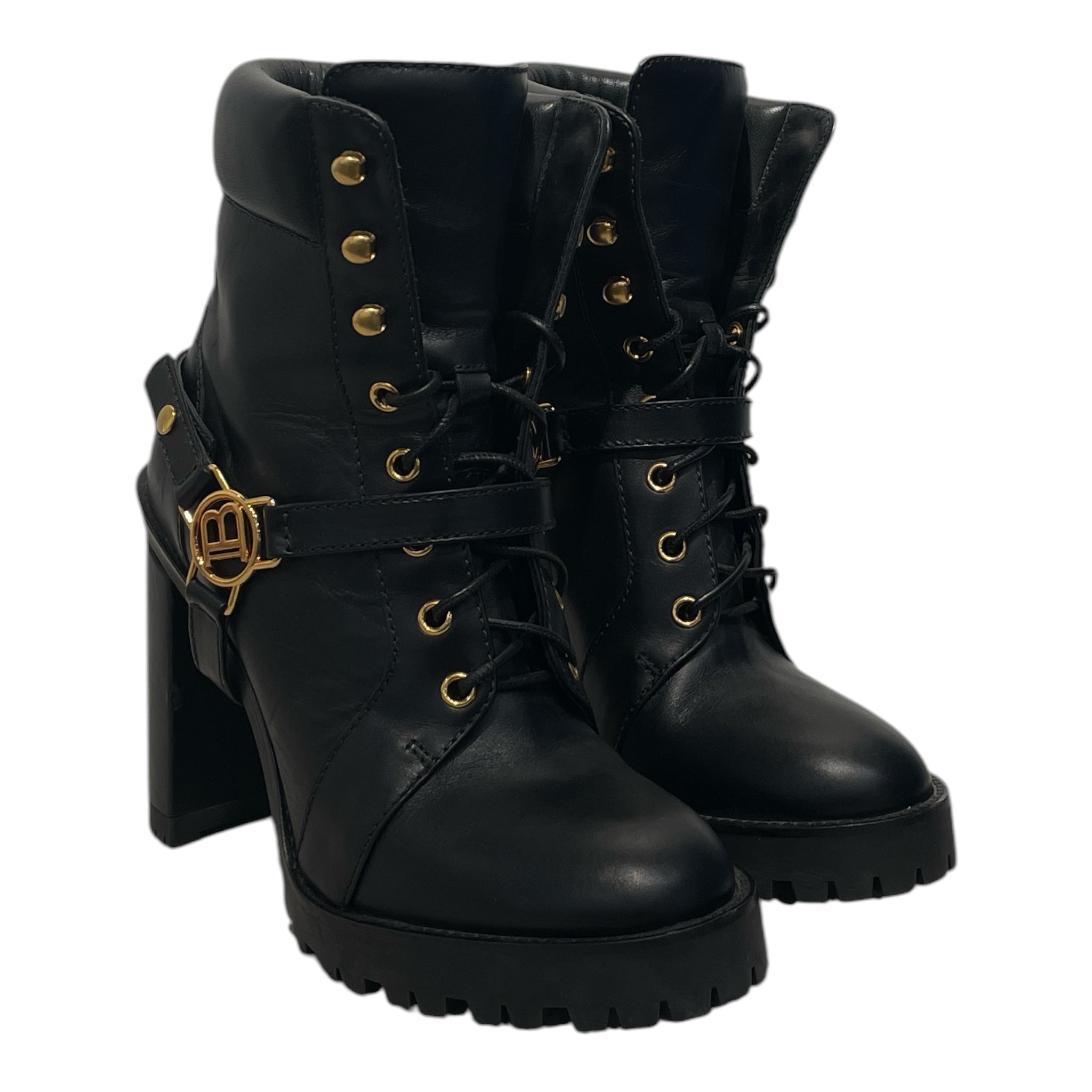 BALMAIN/Heels/EU 37/Leather/BLK/ view 1