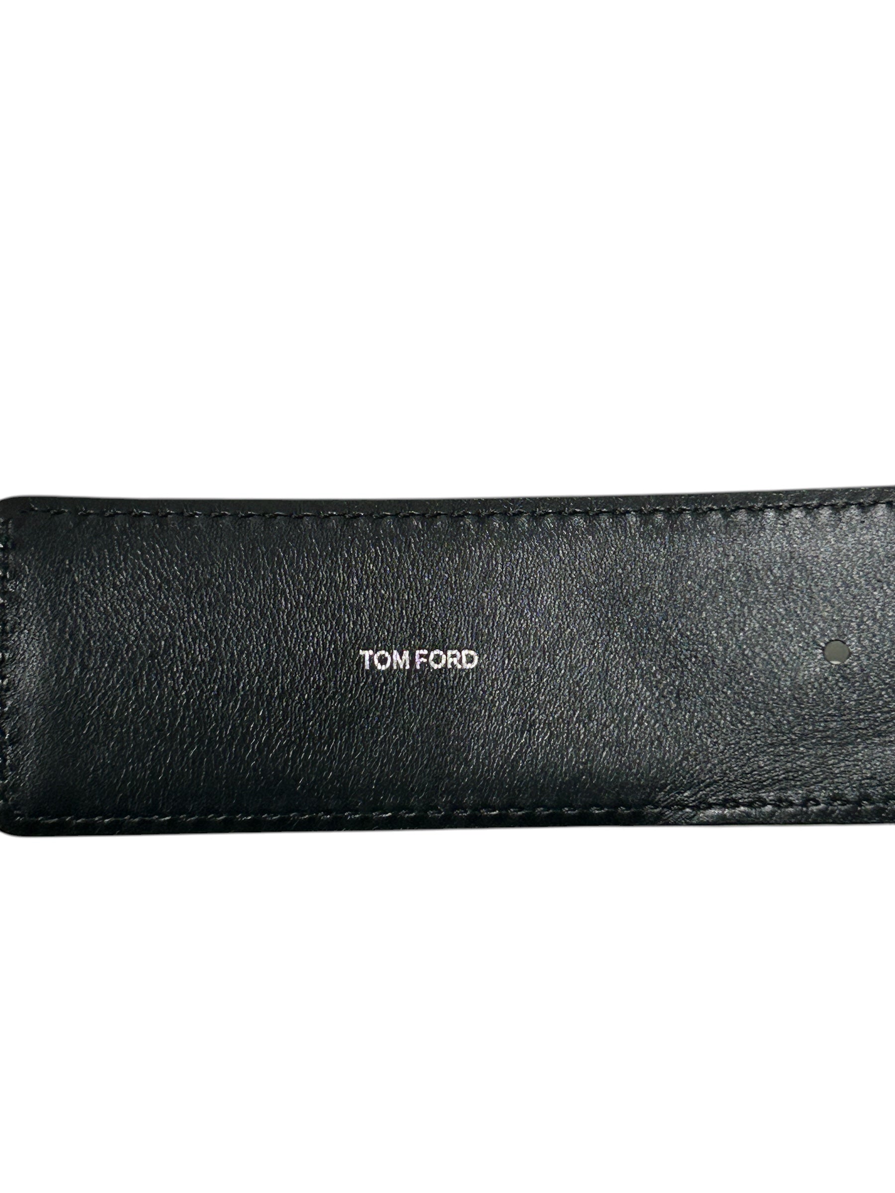 TOM FORD/Belt/Suede/BLK/SUEDE SILVER T BUCKLE view 4