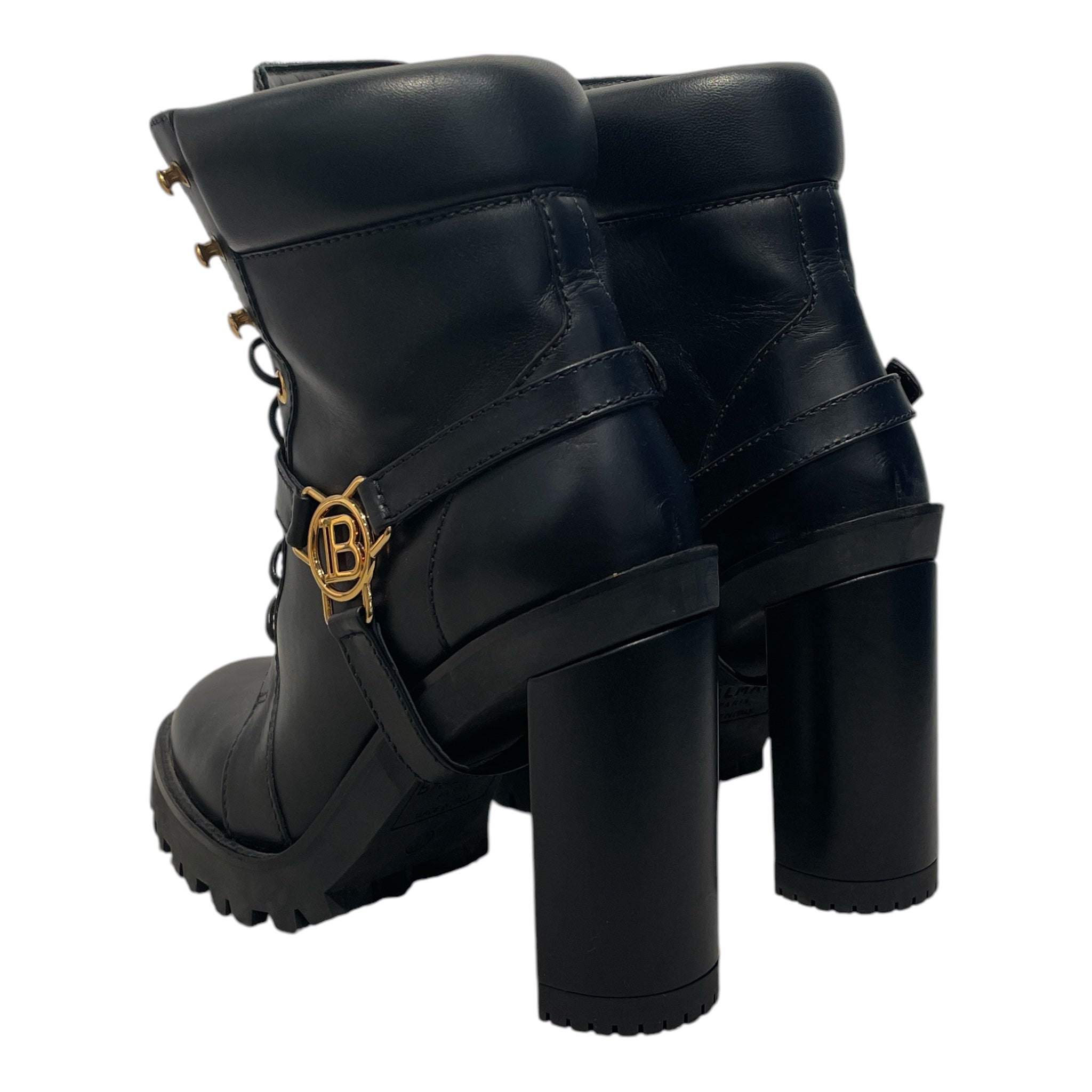 BALMAIN/Heels/EU 37/Leather/BLK/ view 2