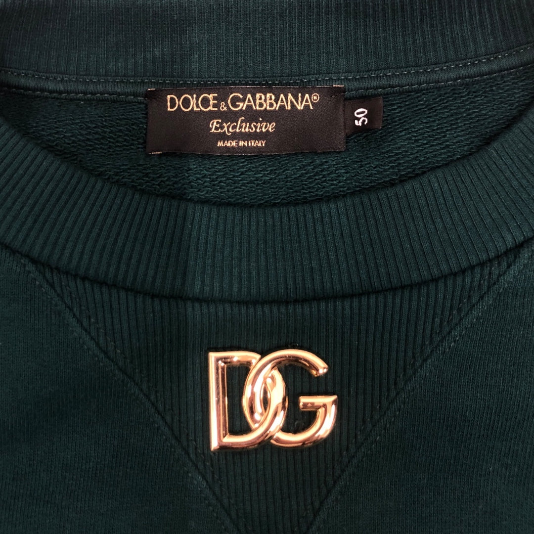 DOLCE&GABBANA/Sweatshirt/50/Cotton/GRN/GOLD DG LOGO view 3