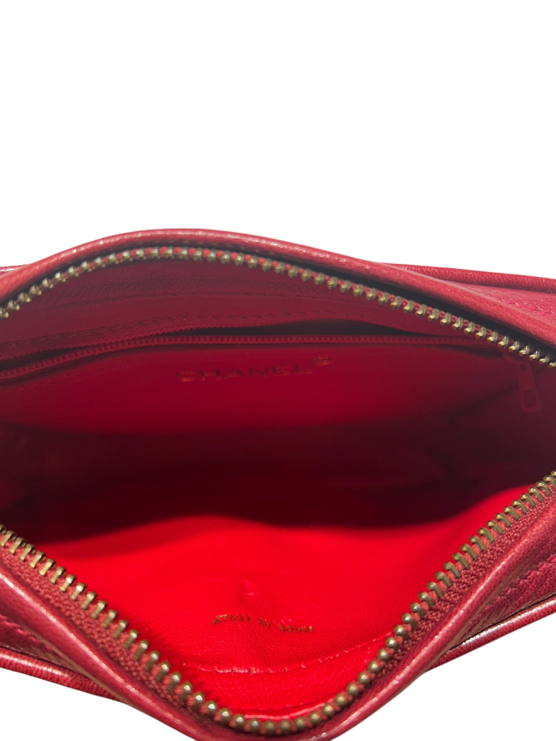 CHANEL/Vintage/Clutch Bag/RED/Mini Satin Camera view 6
