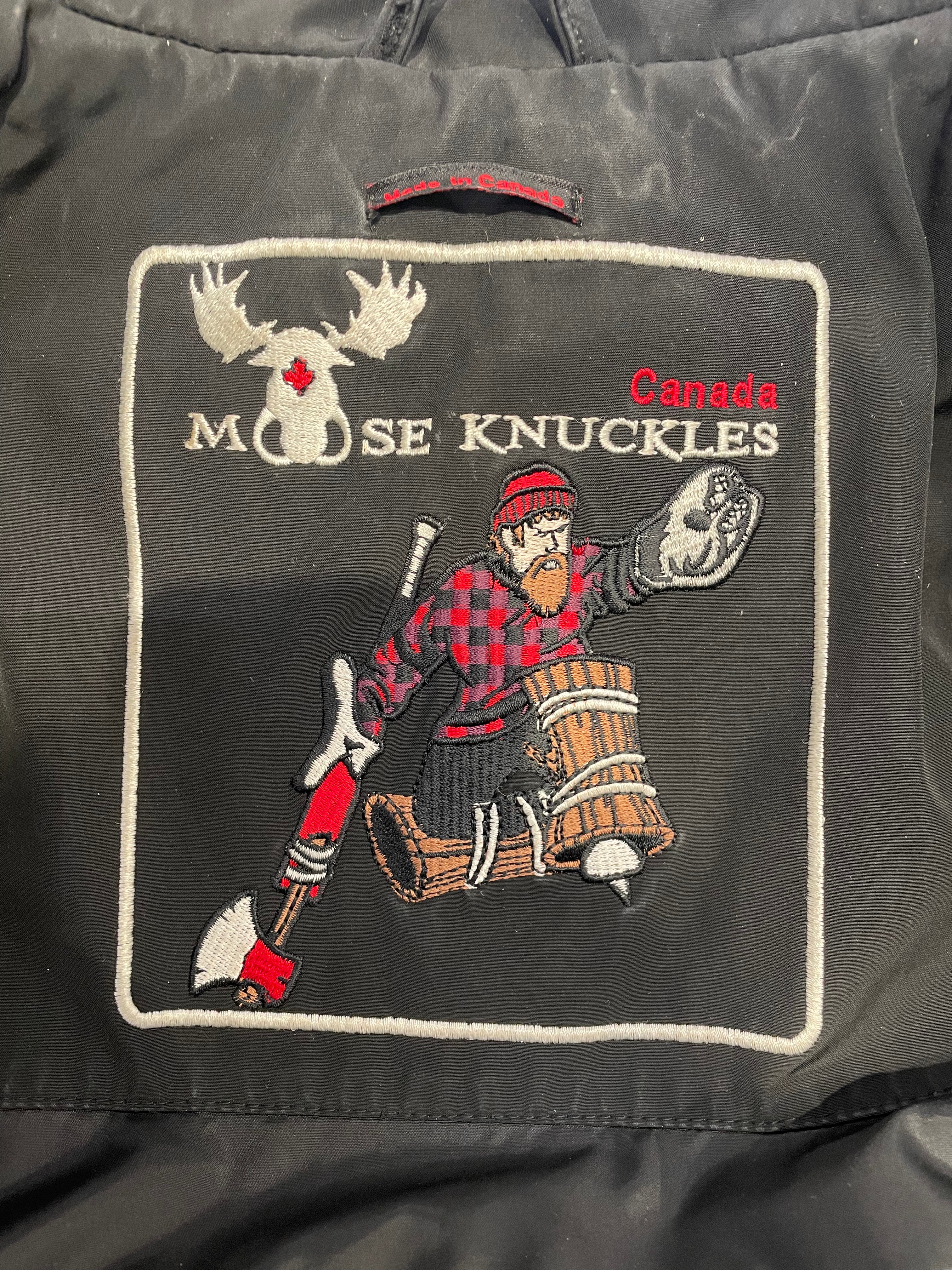 MOOSE KNUCKLES/Puffer Jkt/S/Nylon/BLK/fur hood view 3