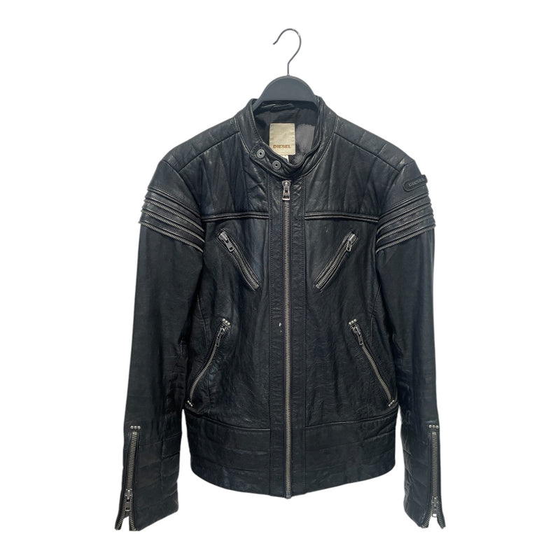 DIESEL/Leather Jkt/M/Leather/BLK/ZIPPERS