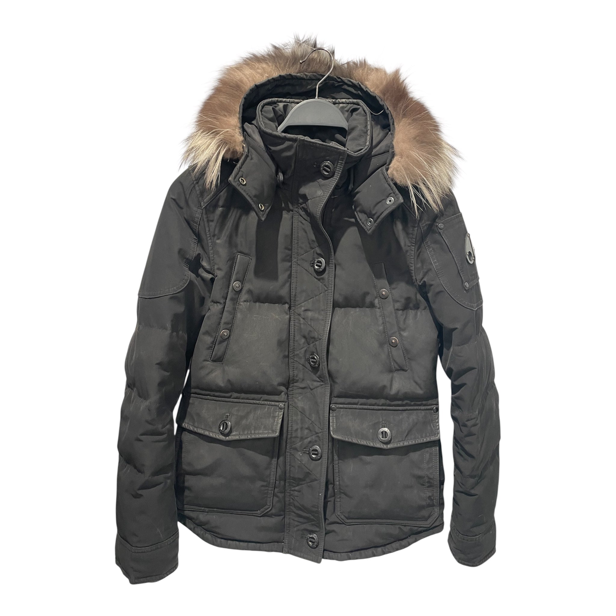 MOOSE KNUCKLES/Puffer Jkt/S/Nylon/BLK/fur hood view 1