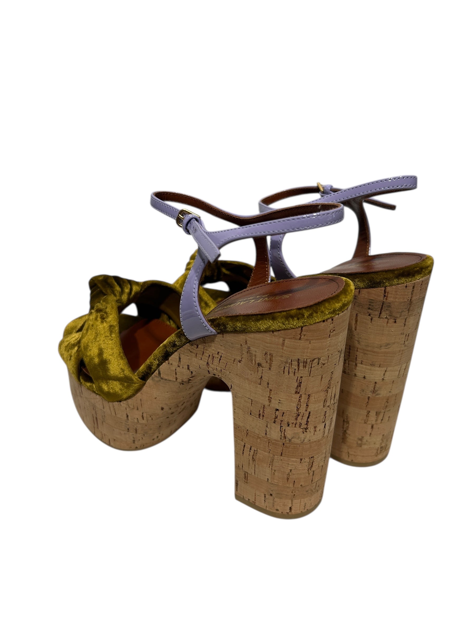 SAINT LAURENT/Heels/US 8.5/GRN/Bianca Knotted Strap Heel view 2