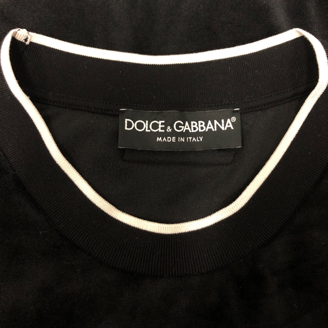 DOLCE&GABBANA/T-Shirt/52/Polyester/BLK/DG HEAVEN velour view 3