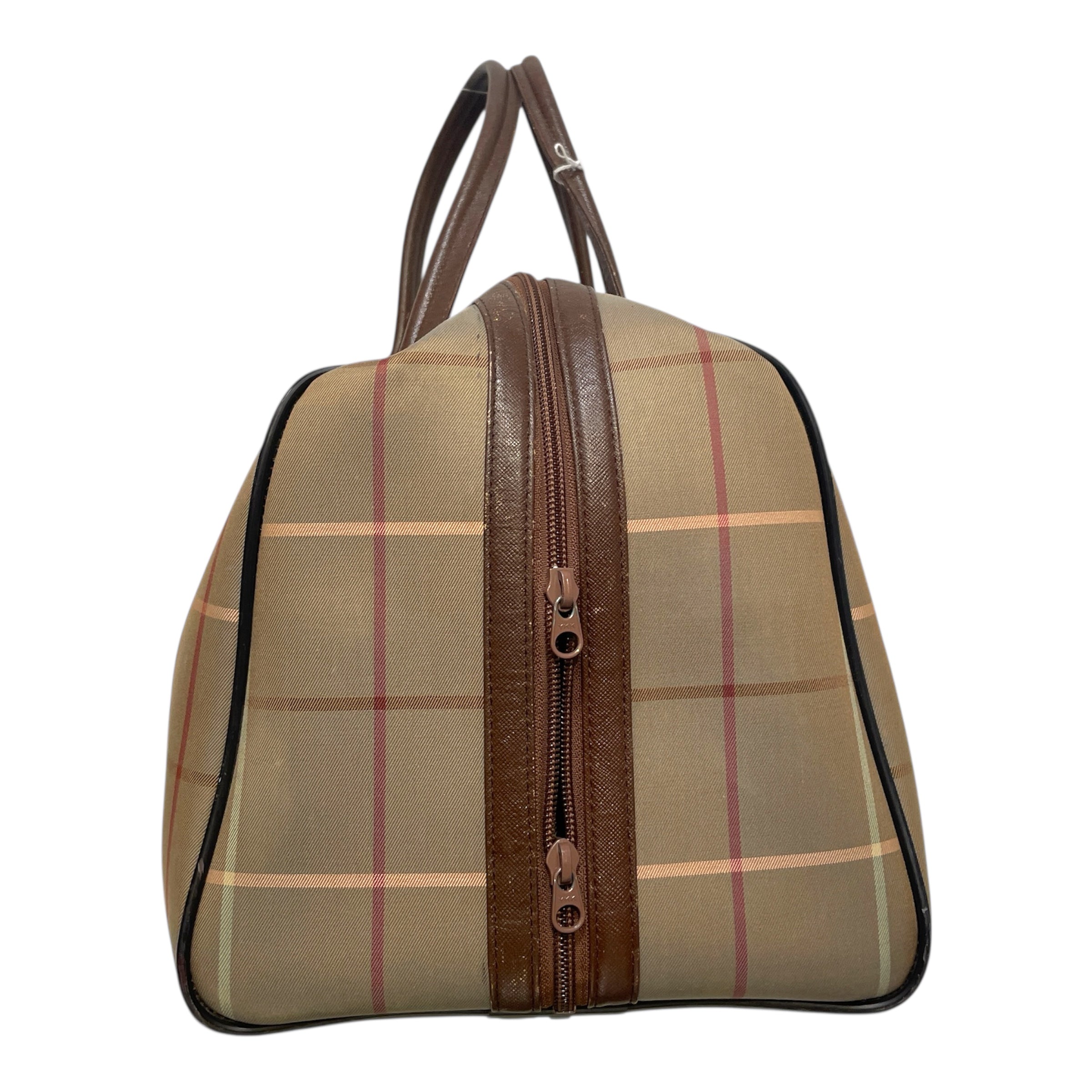 BURBERRYS/Luggage/Stripe/Leather/GRN/Check Boston Bag view 4