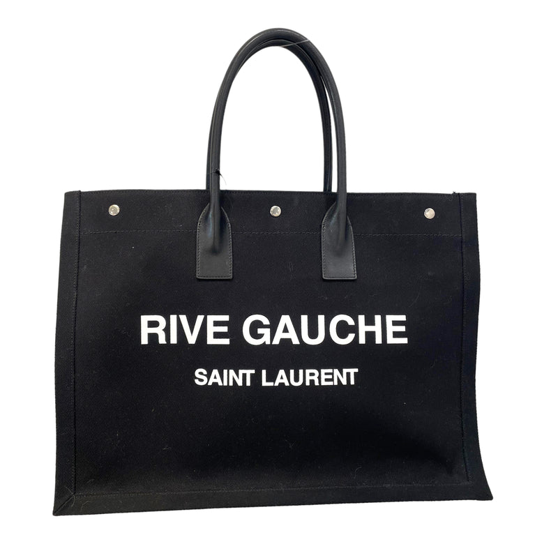 SAINT LAURENT/Tote Bag/BLK/RIVE GAUCHE Canvas Cloth