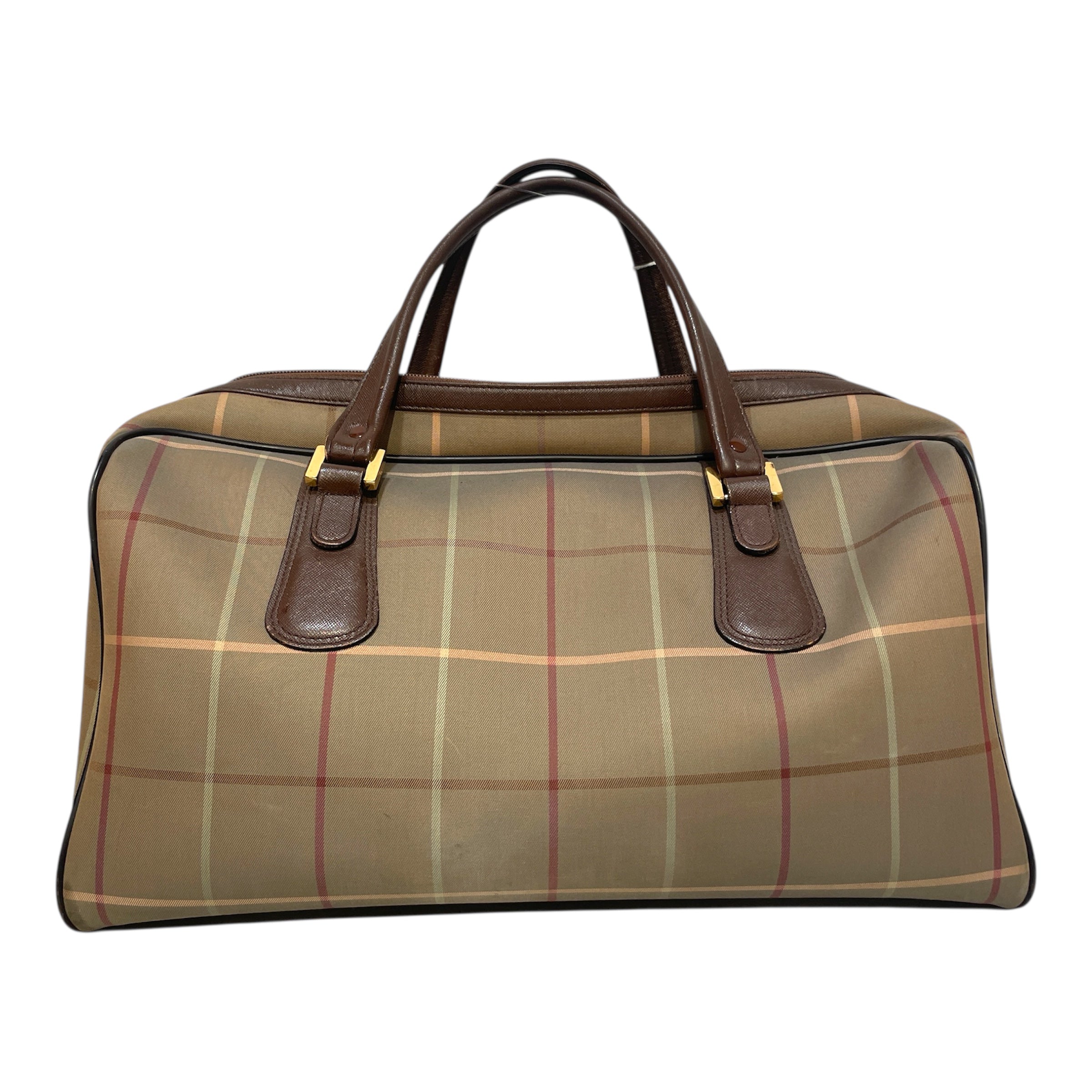 BURBERRYS/Luggage/Stripe/Leather/GRN/Check Boston Bag view 2