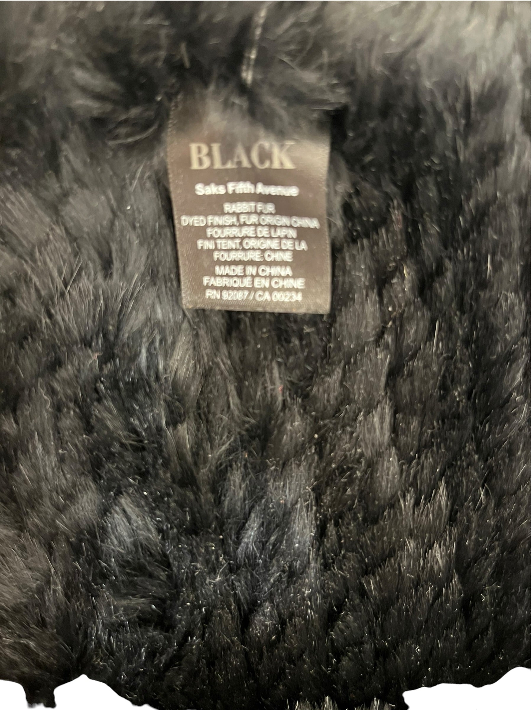 SAKS FIFTH AVENUE/Scarf/Fur/BLK/RABBIT FUR view 3