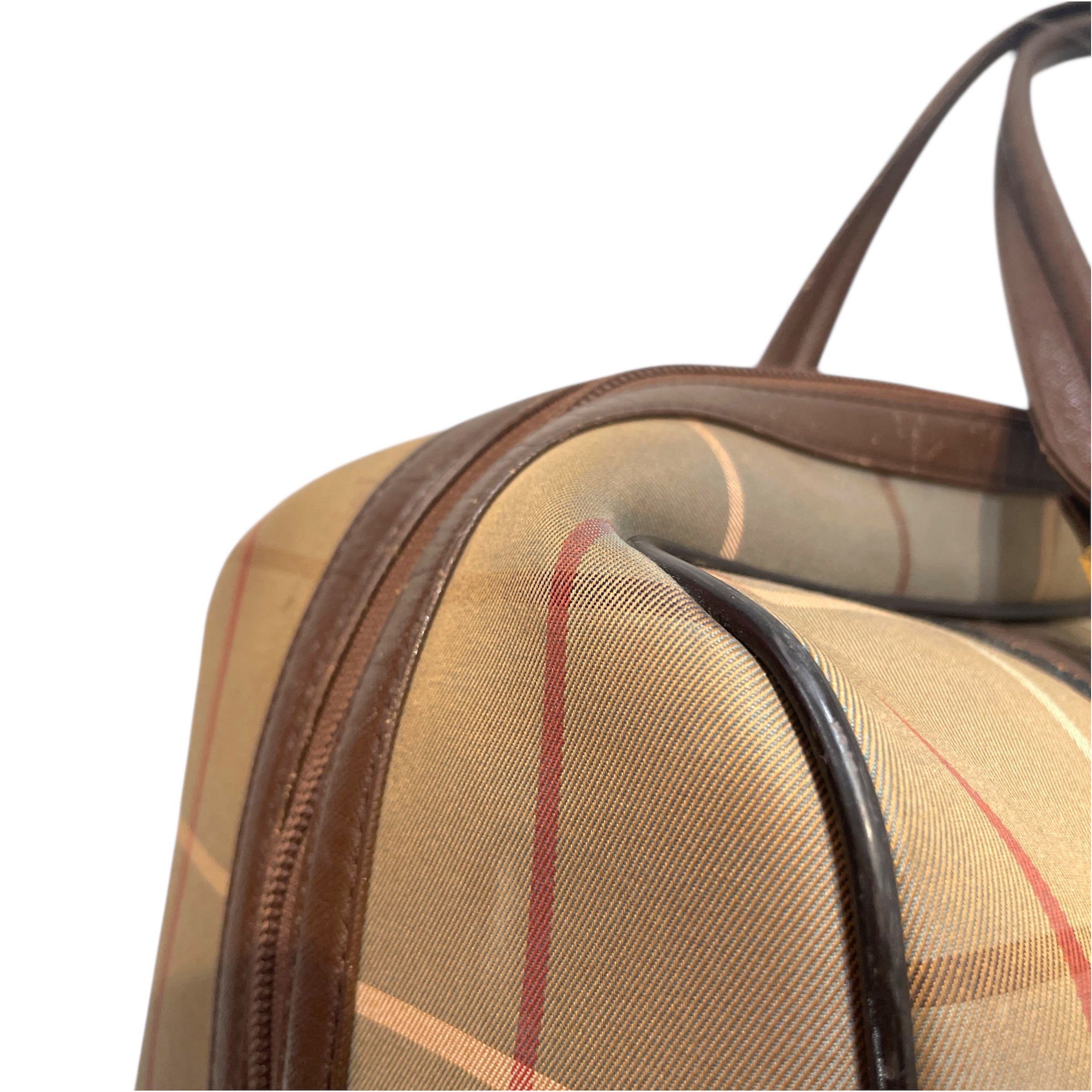 BURBERRYS/Luggage/Stripe/Leather/GRN/Check Boston Bag view 5