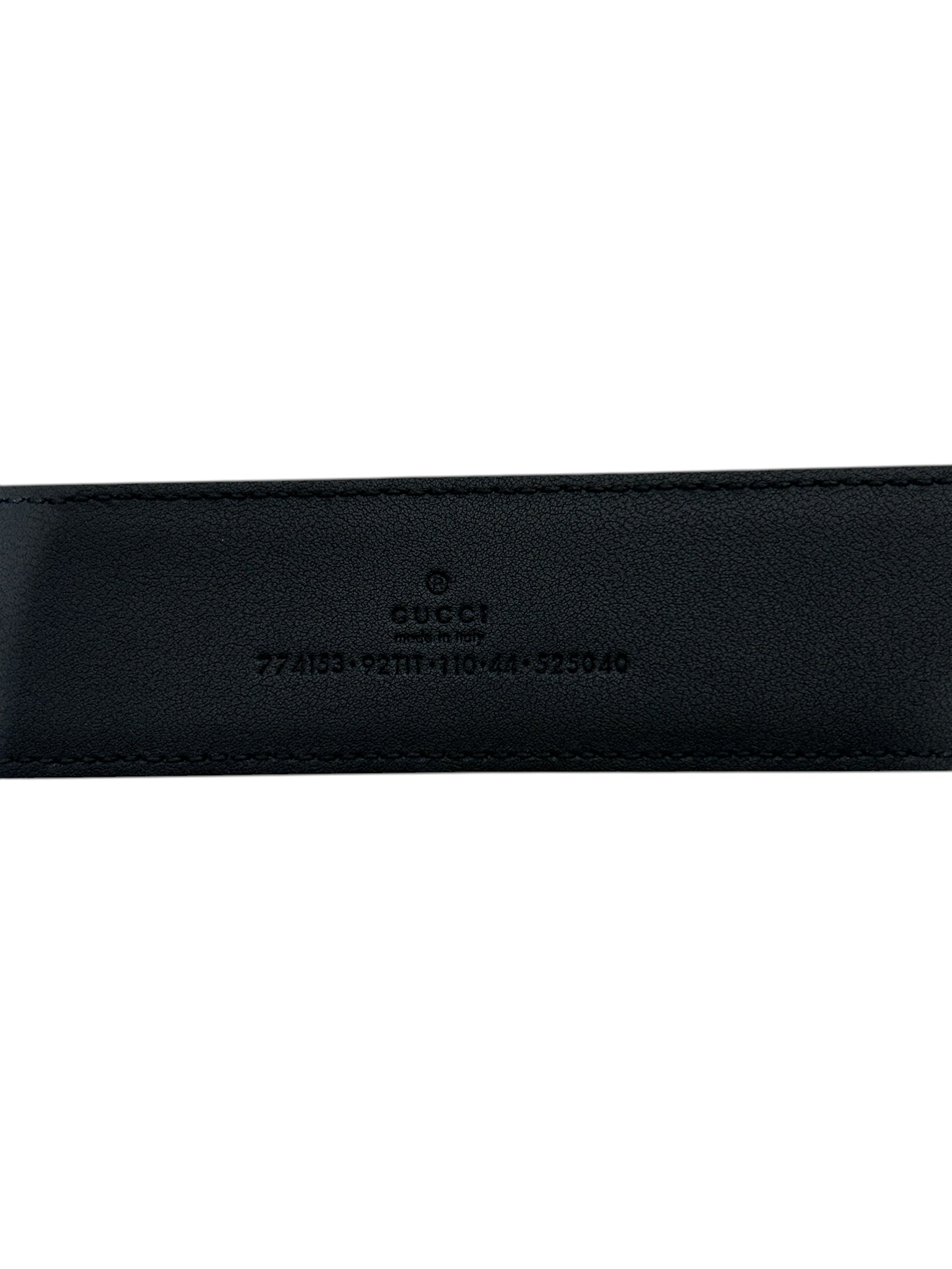 GUCCI/Belt/Monogram/Leather/BLK/silver gg belt view 3