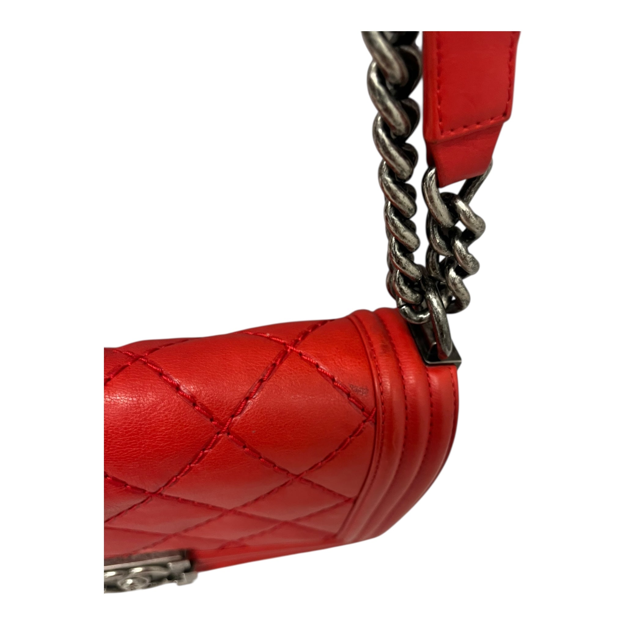 CHANEL/Bag/Leather/RED/BOY BAG QUILTED 18886623 view 5