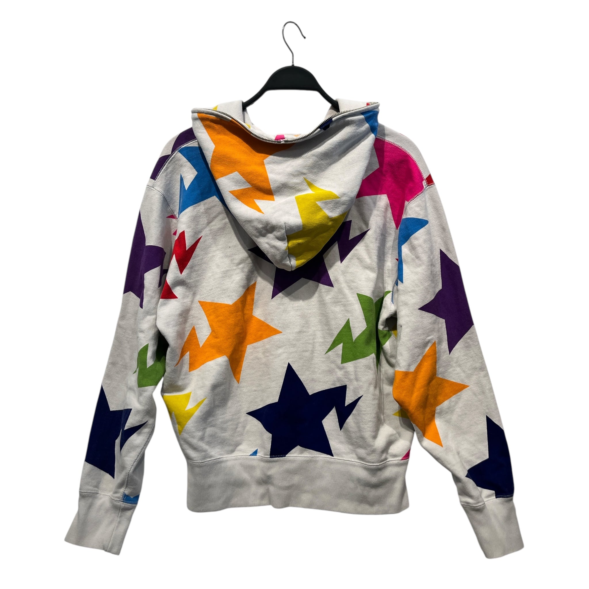 A BATHING APE/Hoodie/M/All Over Print/Cotton/WHT/rainbow sta print/full zip view 2