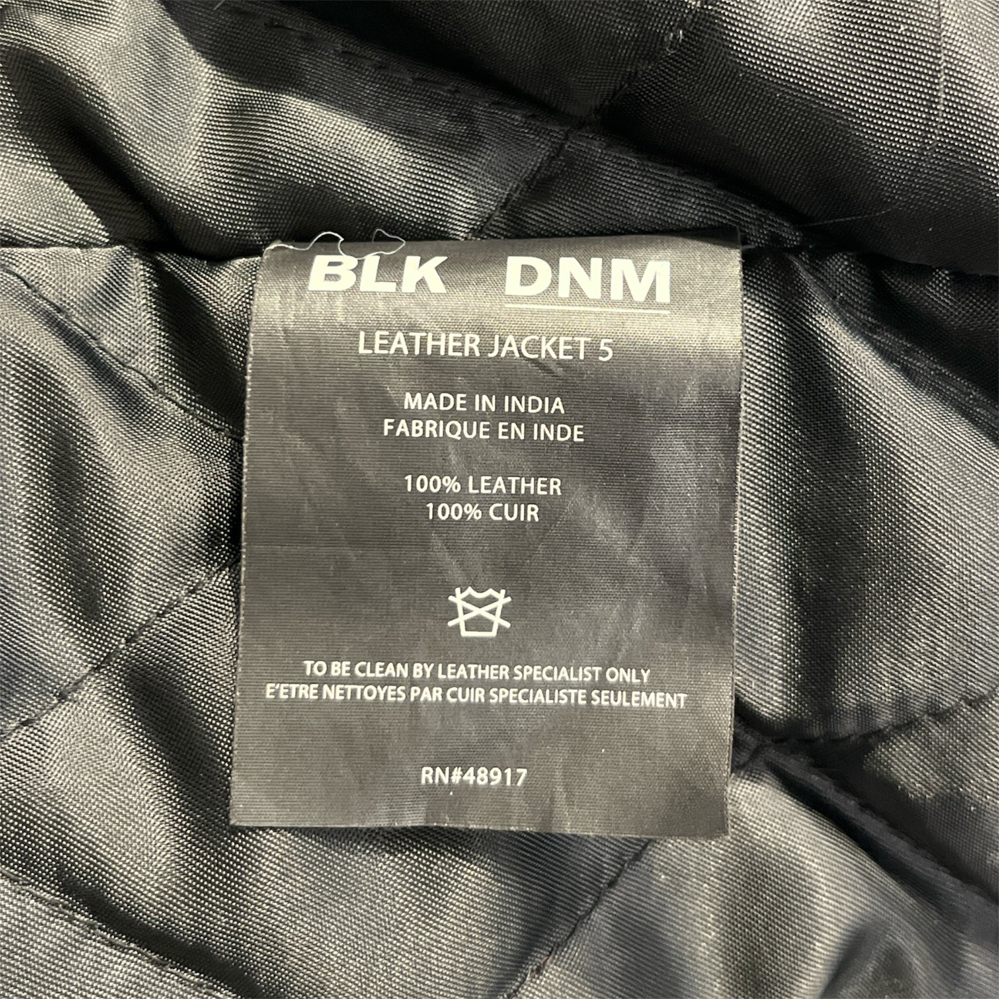 BLK DNM/Jacket/XL/Leather/BLK/SILVER DETAIL QUILTED INTERIOR view 3