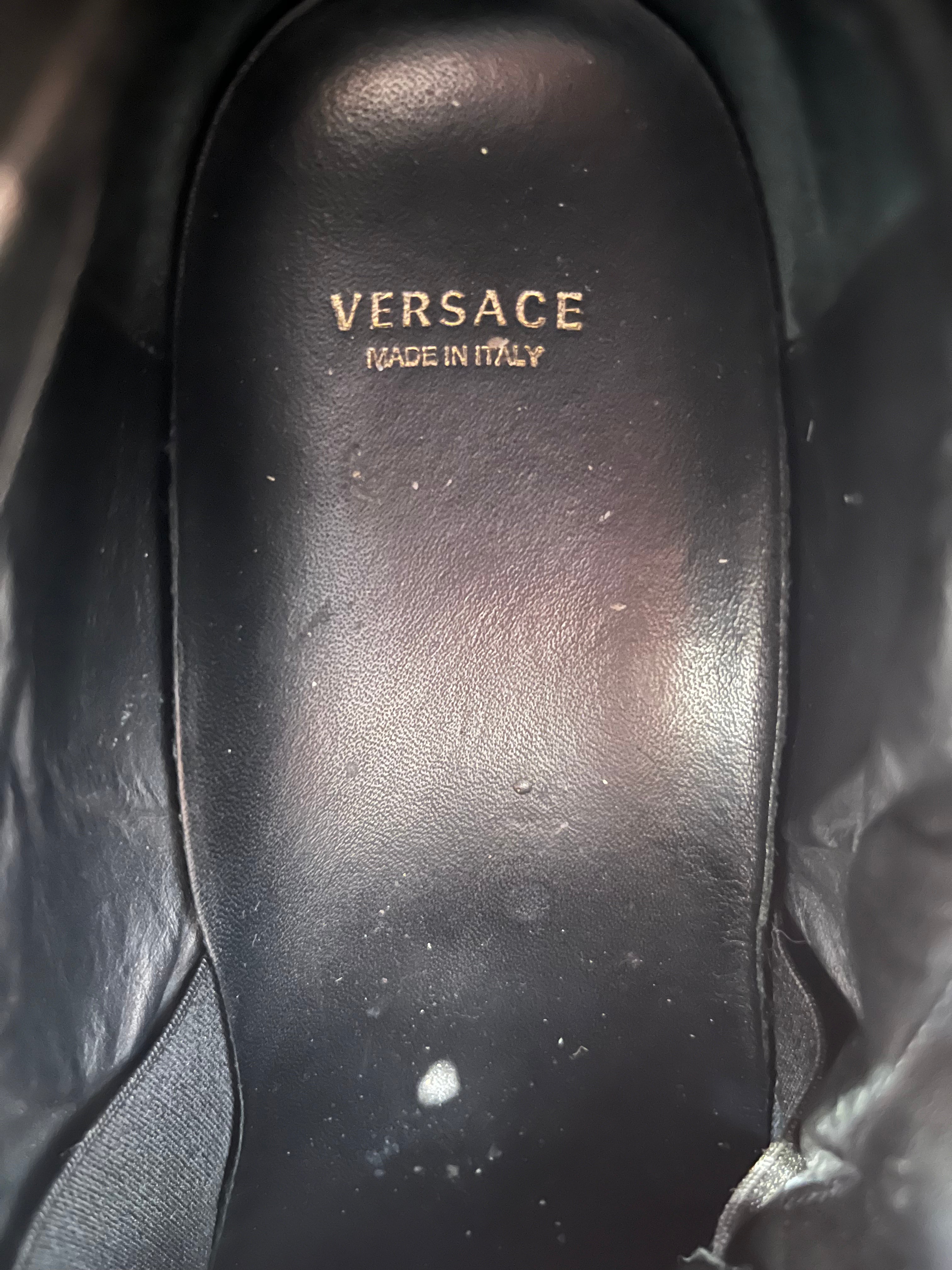 VERSACE JEANS COUTURE/Hi-Sneakers/US 8/Leather/BLK/U-Tip/palazzo medusa high top view 3