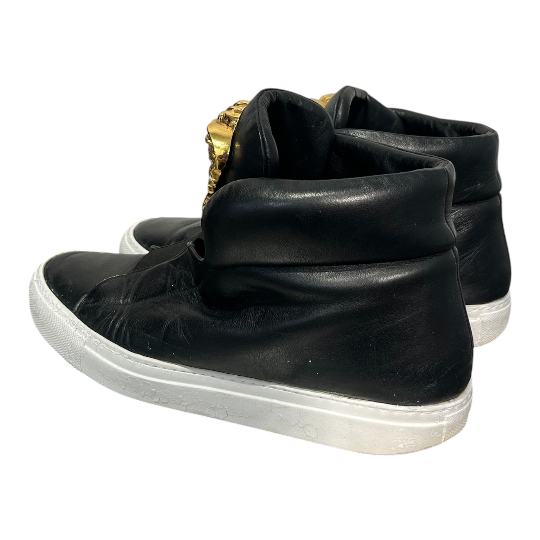 VERSACE JEANS COUTURE/Hi-Sneakers/US 8/Leather/BLK/U-Tip/palazzo medusa high top view 2