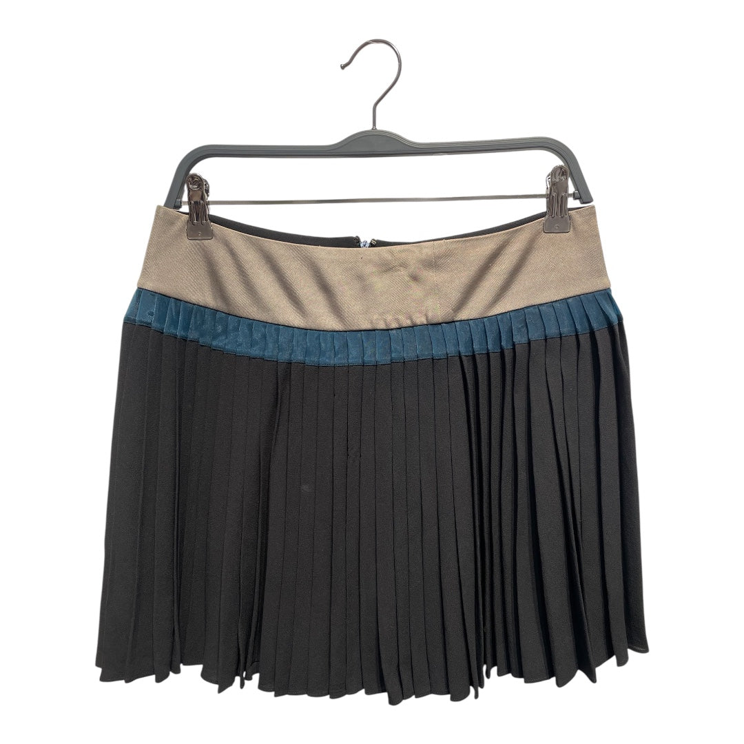 BALENCIAGA/Skirt/38/Stripe/Polyester/BLK/Pleated Mini Skirt view 1