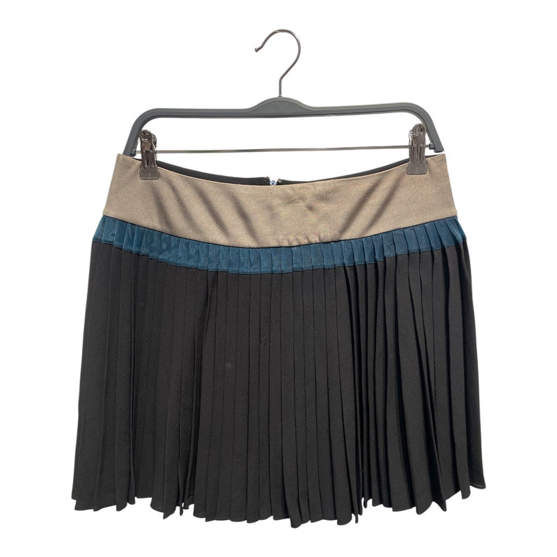 BALENCIAGA/Skirt/38/Stripe/Polyester/BLK/Pleated Mini Skirt