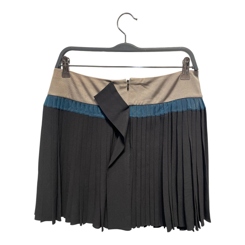 BALENCIAGA/Skirt/38/Stripe/Polyester/BLK/Pleated Mini Skirt